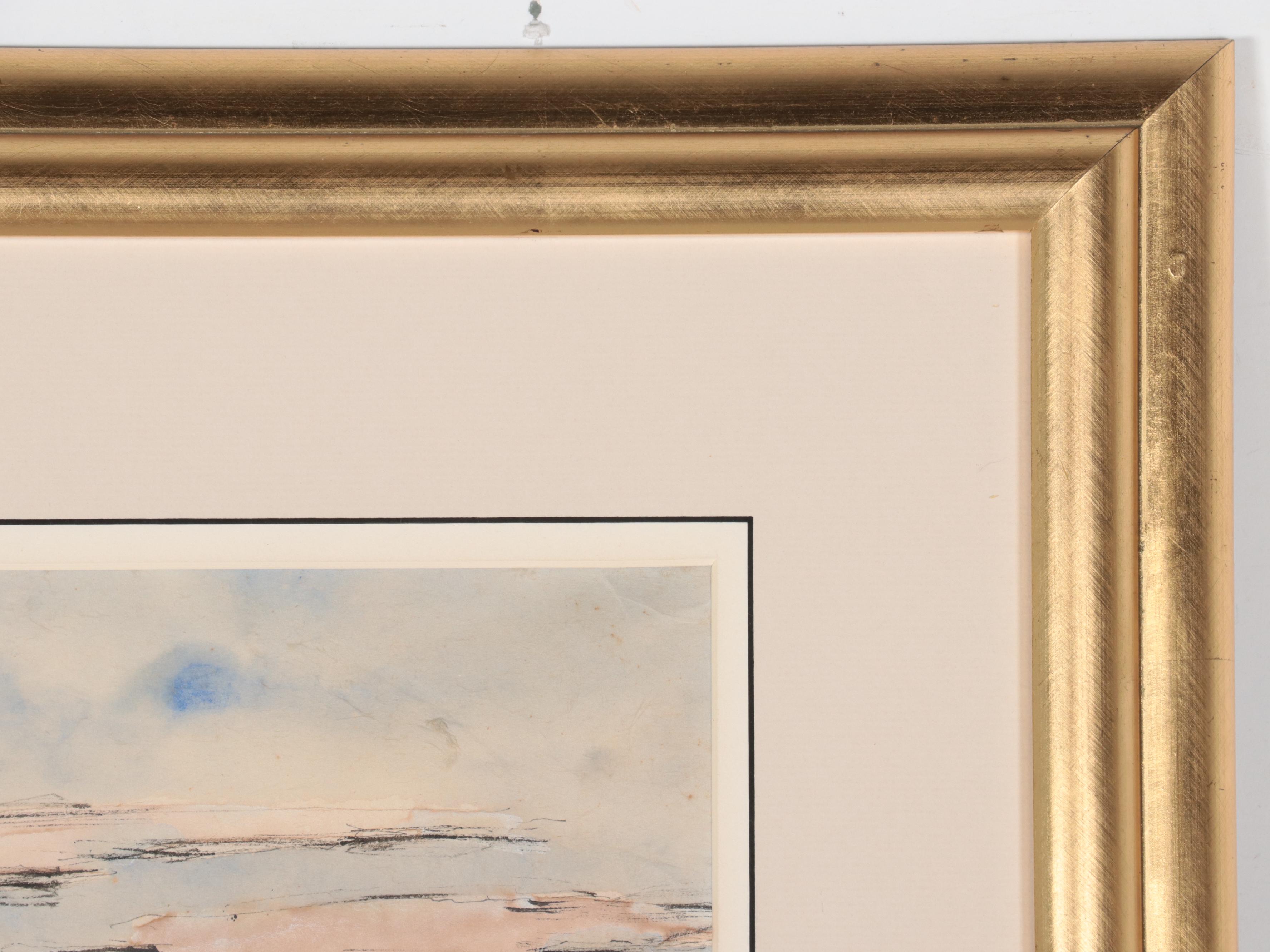 Ben-Zion Weinman Watercolor Painting of Landscape "De Profundis"