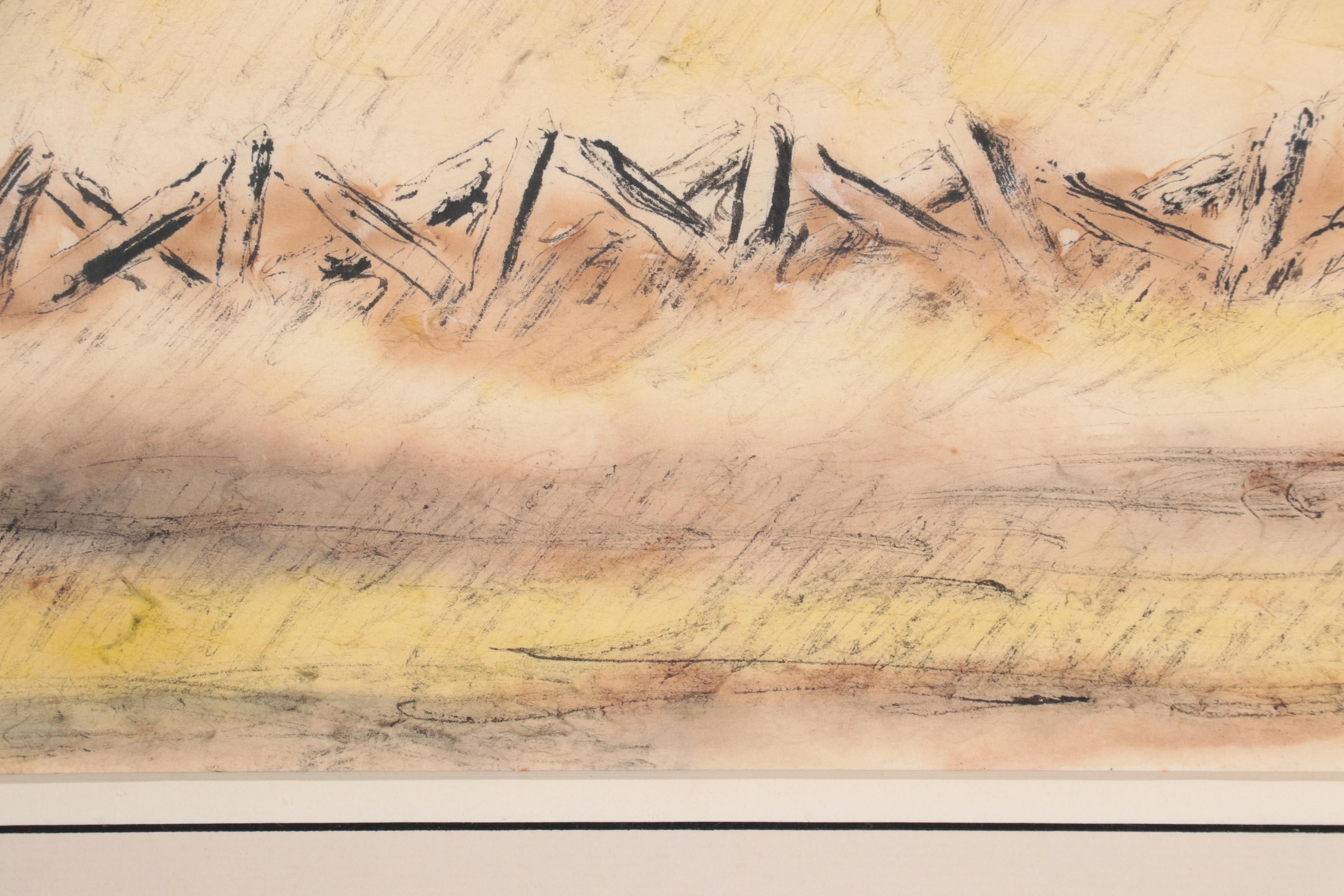 Ben-Zion Weinman Watercolor Painting of Landscape "De Profundis"