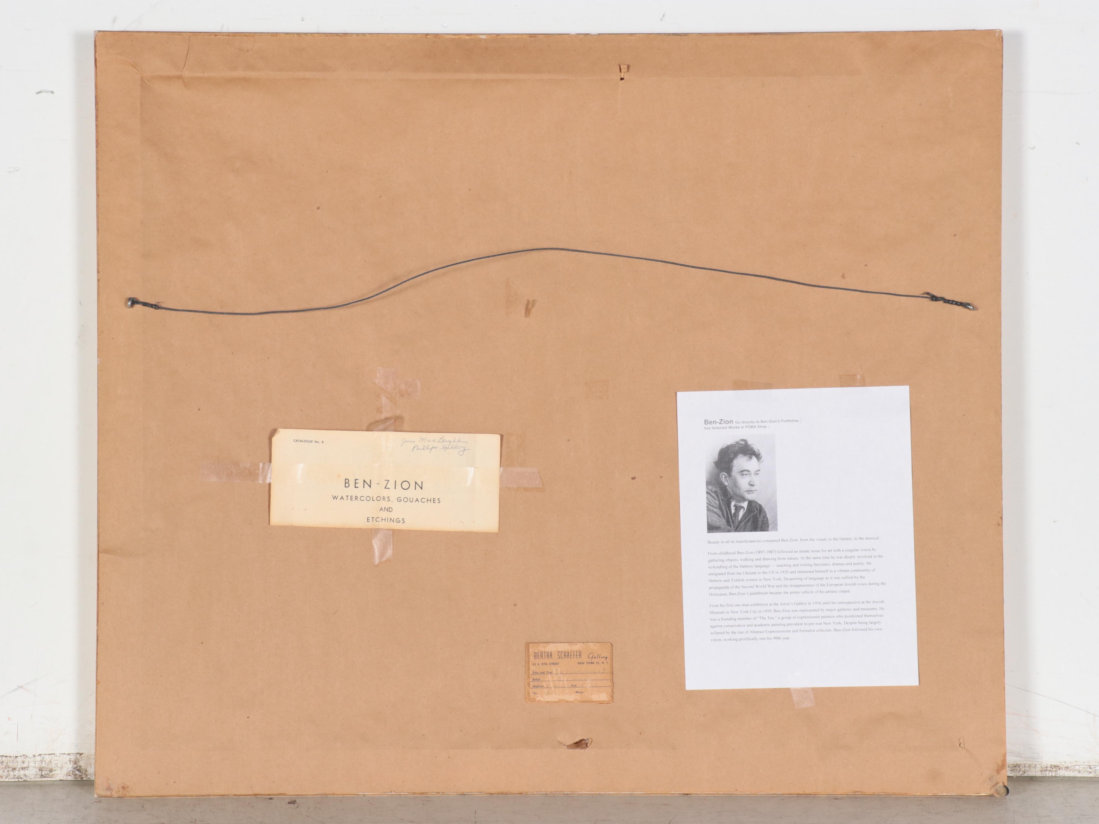 Ben-Zion Weinman Watercolor Painting of Landscape "De Profundis"