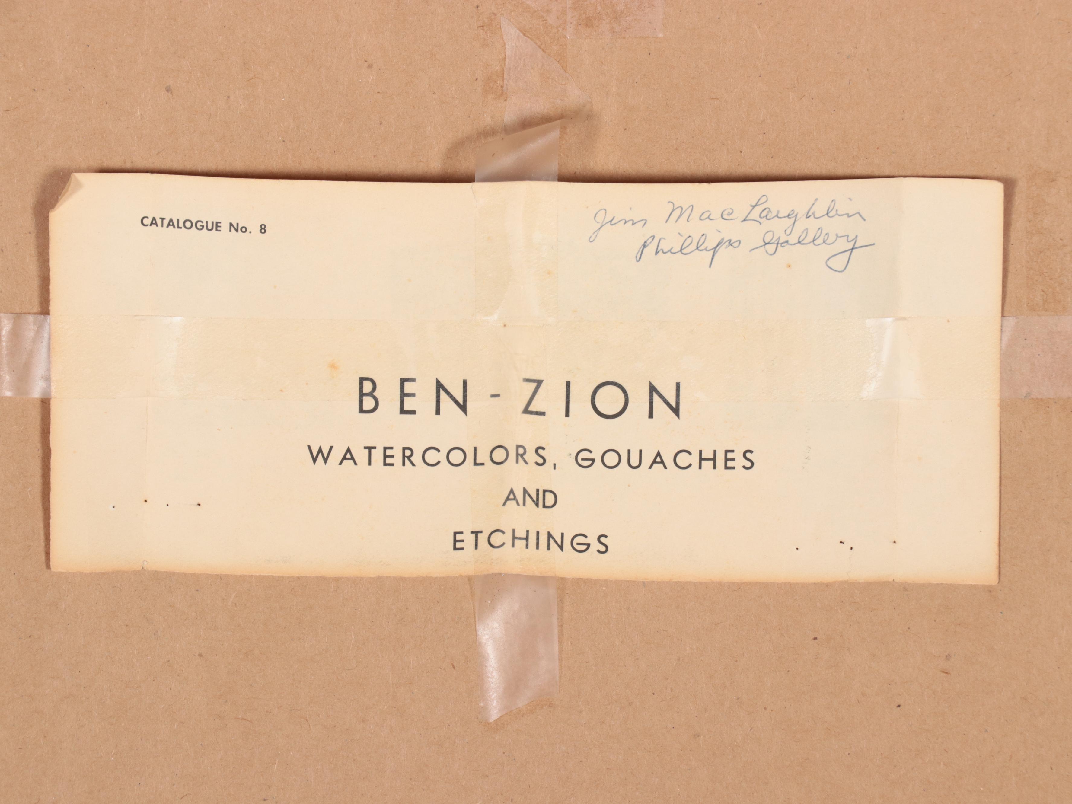 Ben-Zion Weinman Watercolor Painting of Landscape "De Profundis"