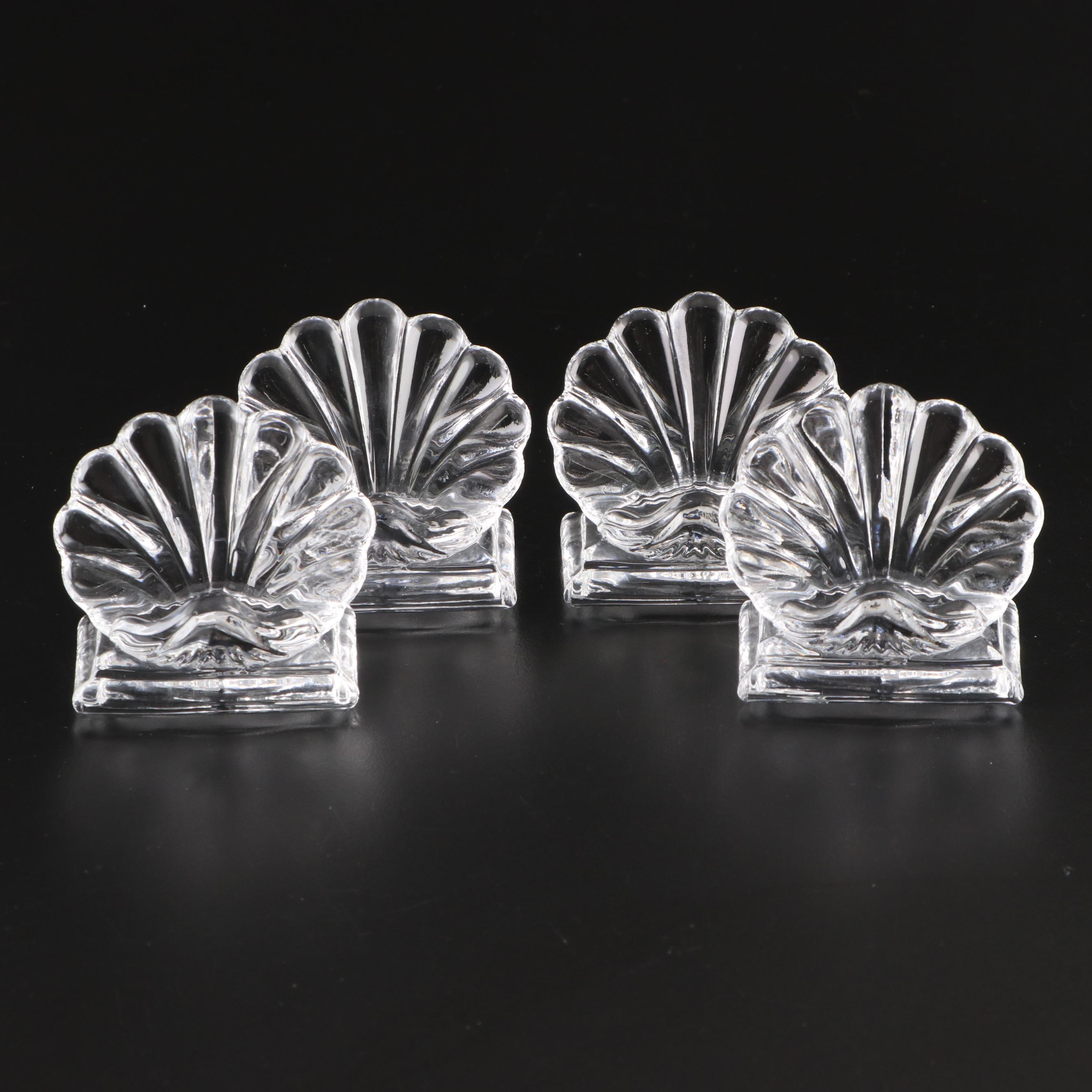Baccarat "Bambous" Crystal Shell Place Card Holders