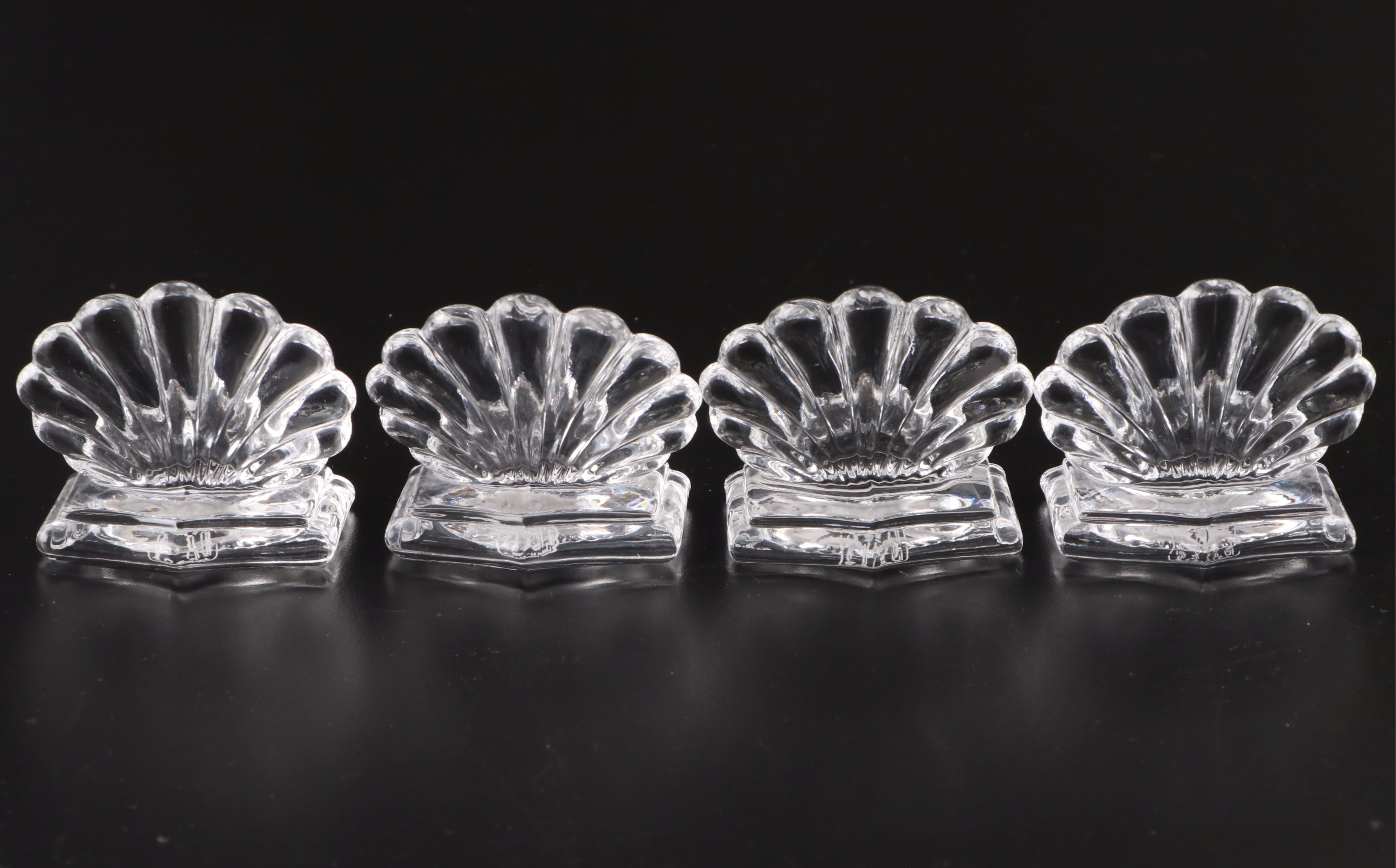 Baccarat "Bambous" Crystal Shell Place Card Holders
