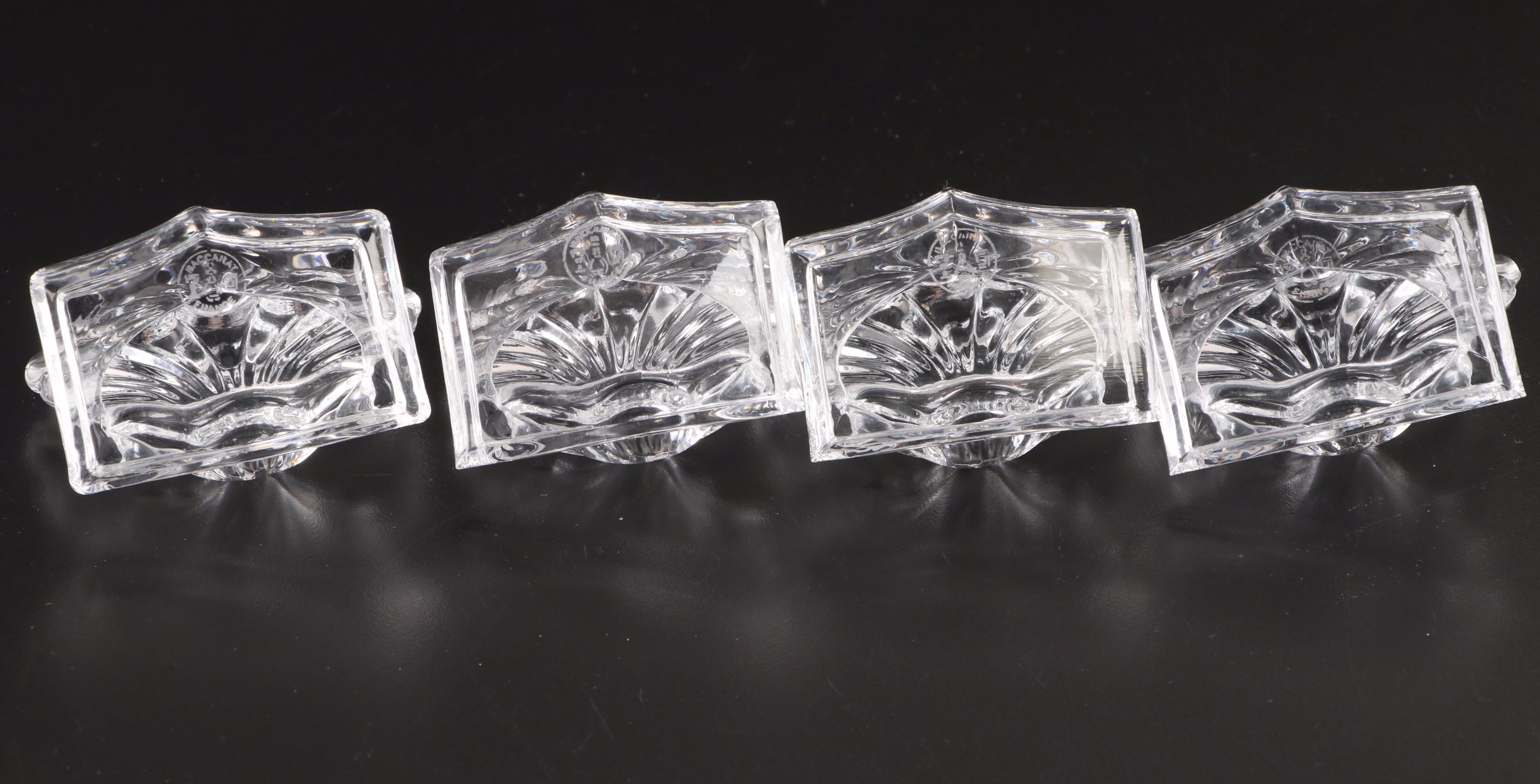 Baccarat "Bambous" Crystal Shell Place Card Holders