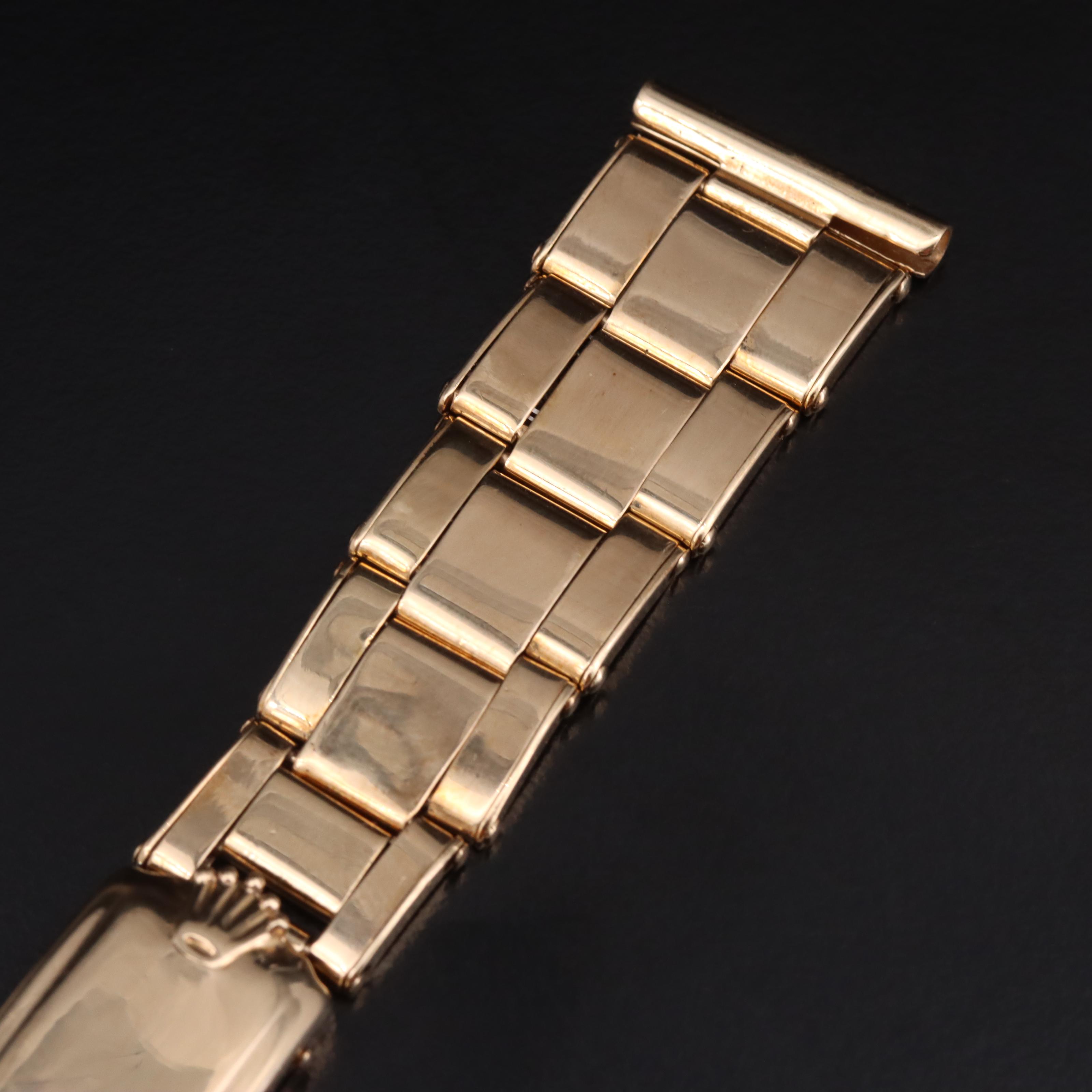 Vintage 9K Rolex Oyster Tapered Expansion Rivets Bracelet