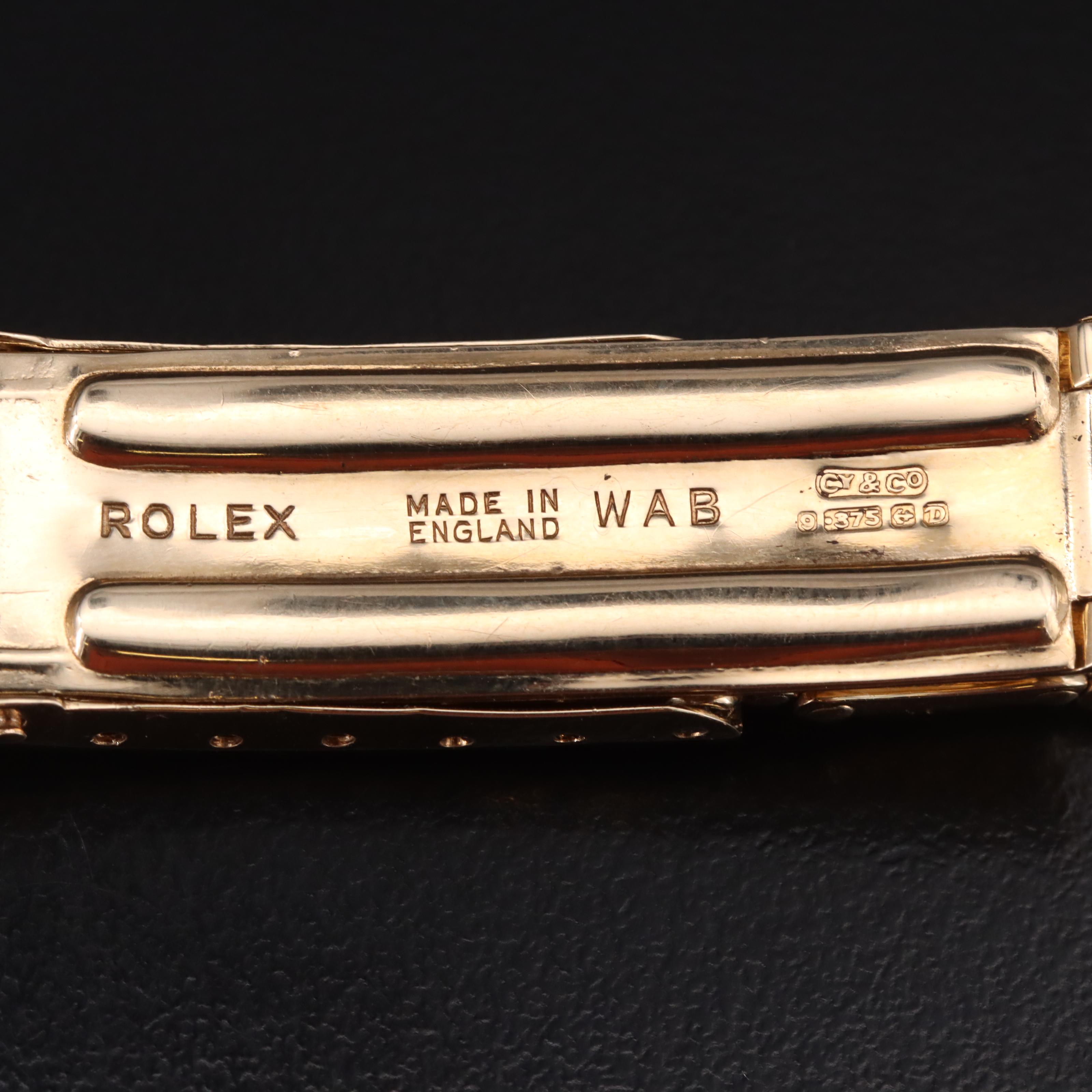 Vintage 9K Rolex Oyster Tapered Expansion Rivets Bracelet