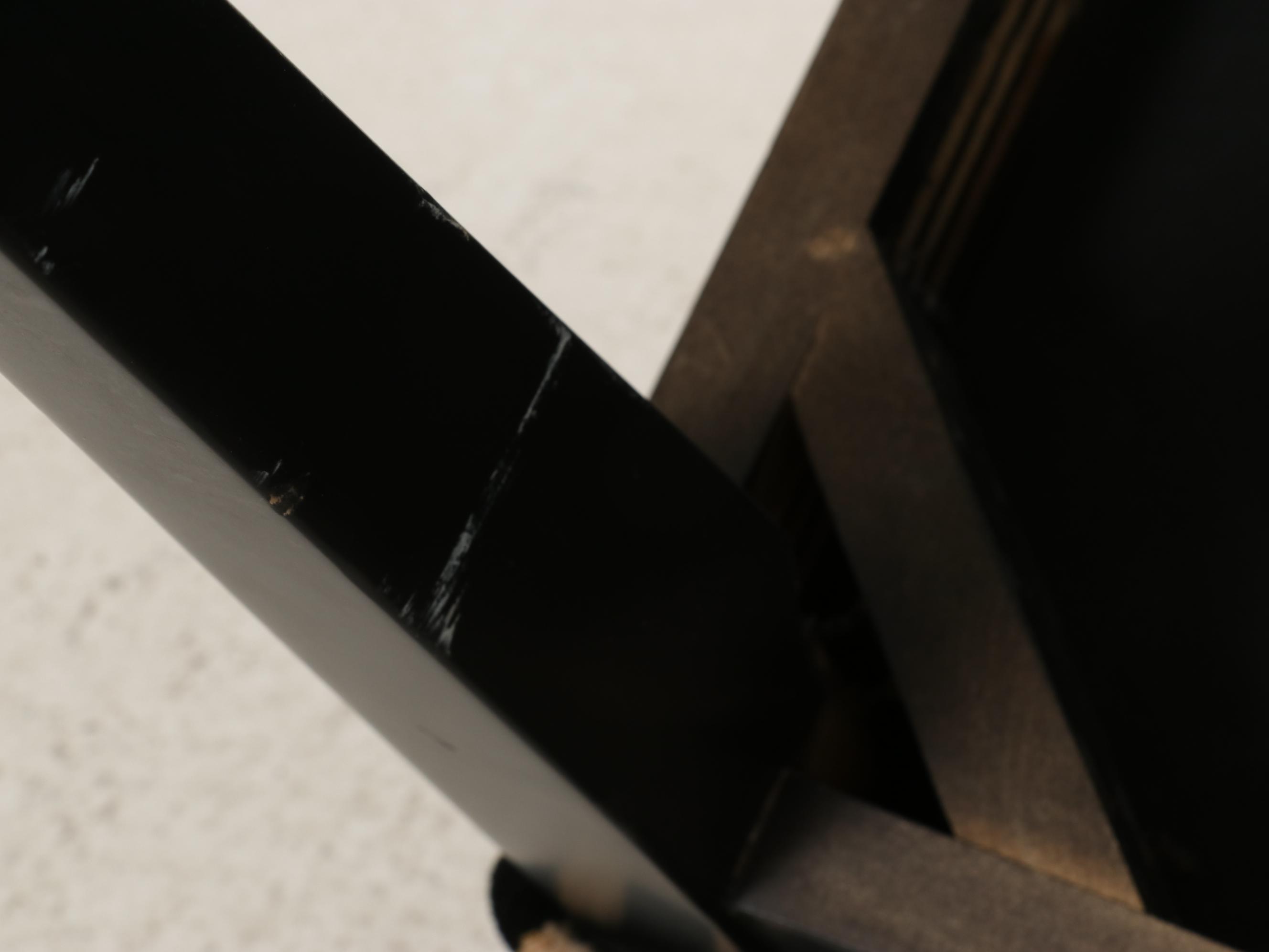 Ebonized and Zebra Print-Upholstered Bench