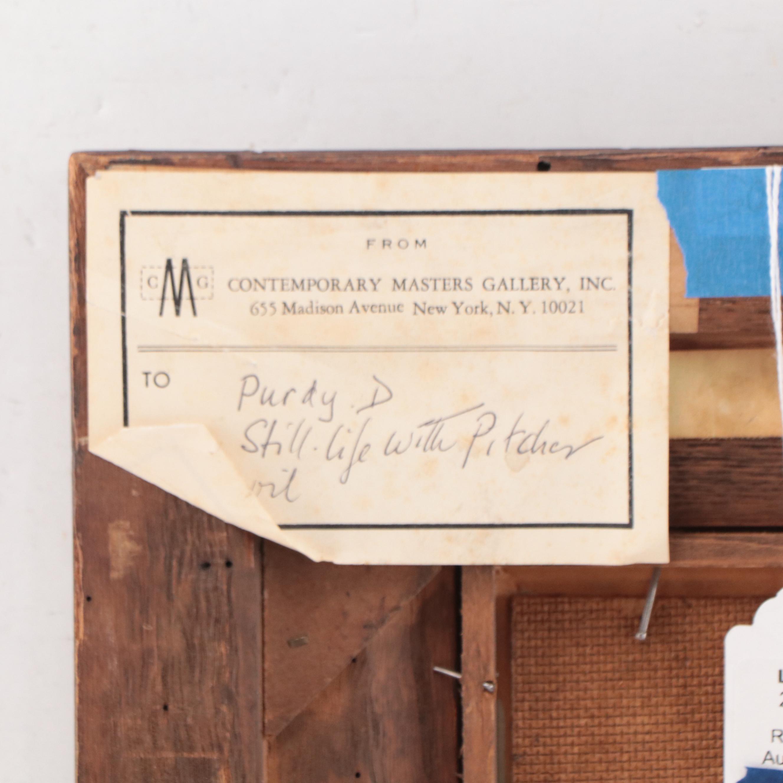 Donald Purdy Oil Painting "Still Life With Pitcher," 1960