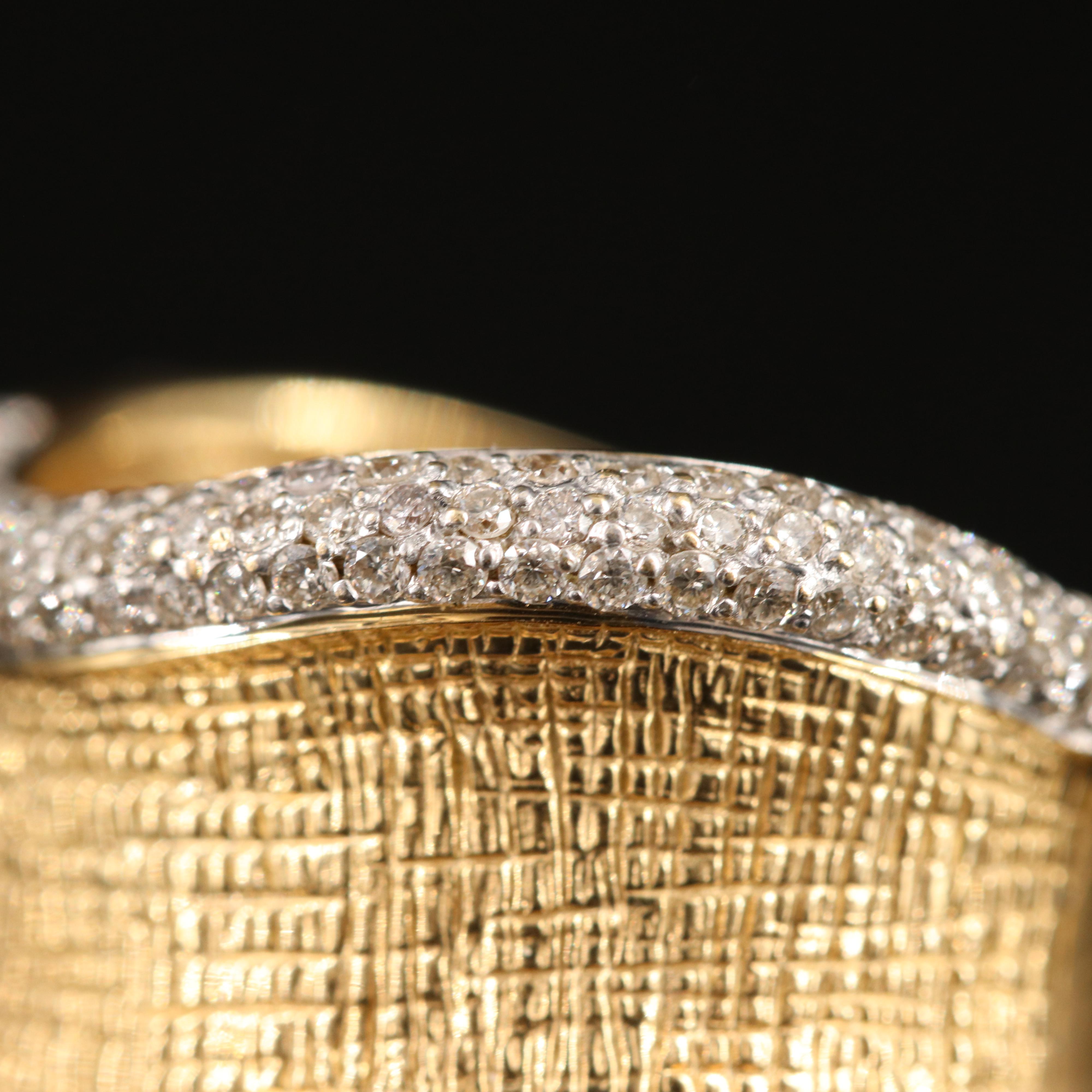 14K 1.02 CTW Diamond Wave Ring