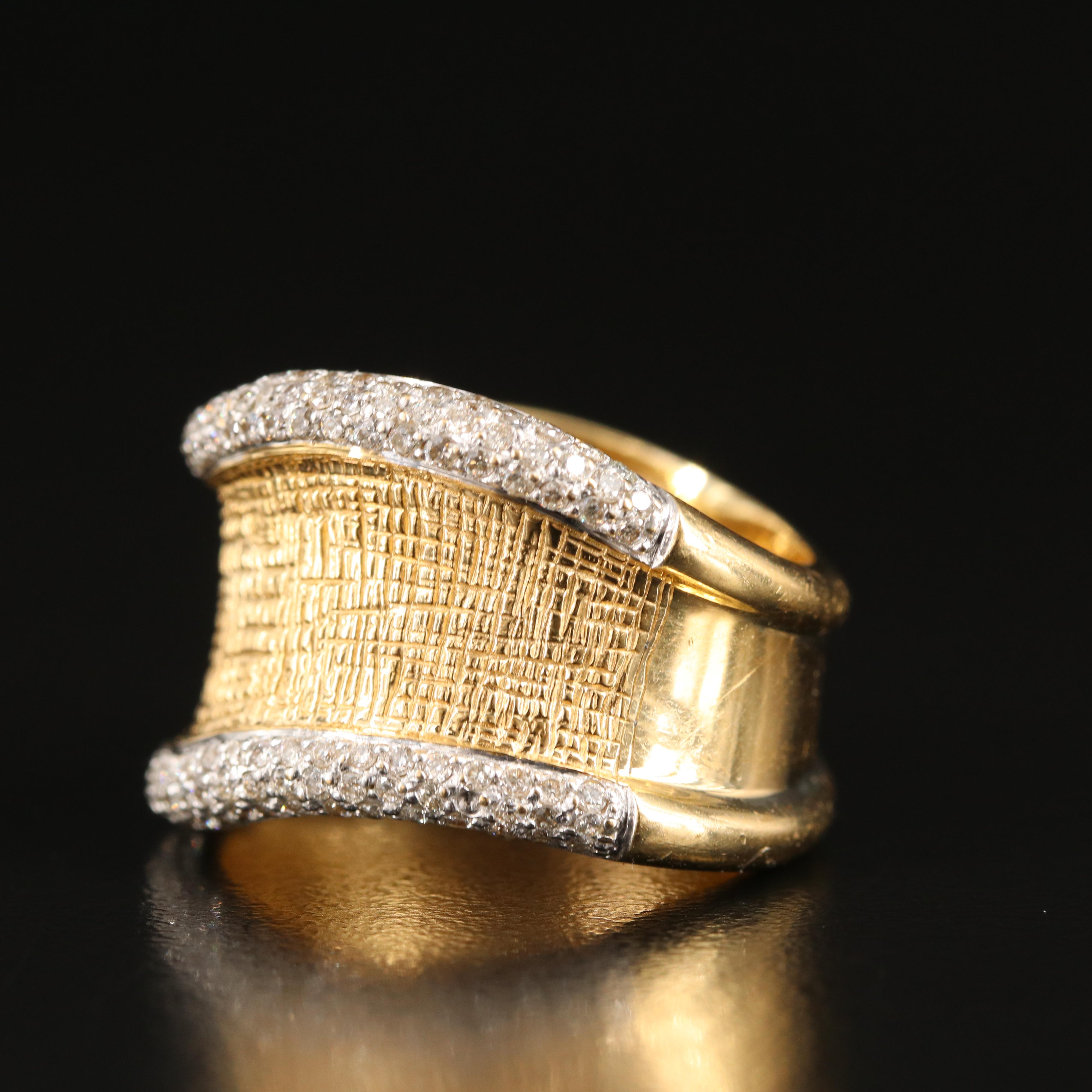 14K 1.02 CTW Diamond Wave Ring