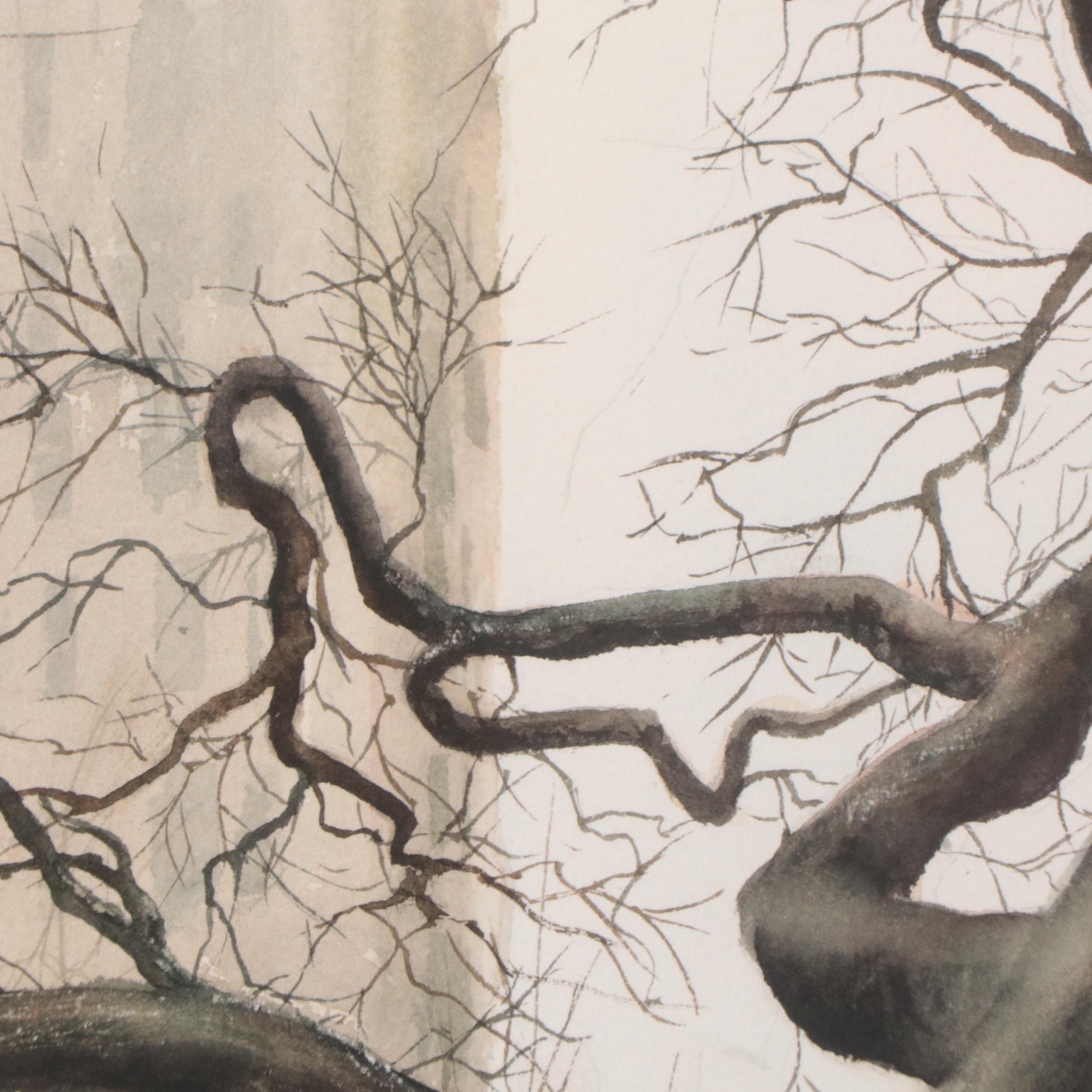 Betty C. Boyle Park Landscape Oil Painting, 1984