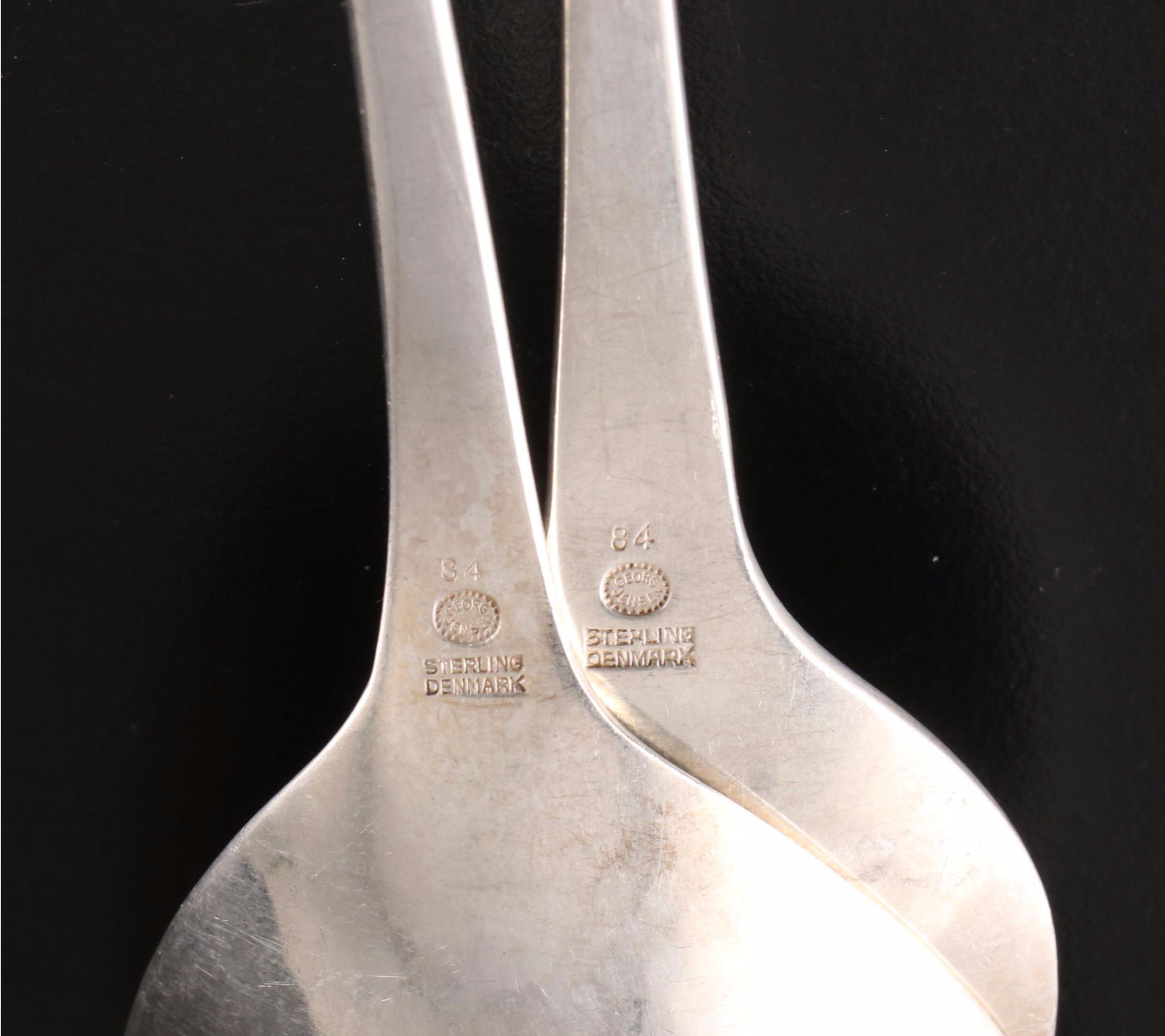 Georg Jensen "Blossom" and "Acorn" Sterling Silver Serving Utensils