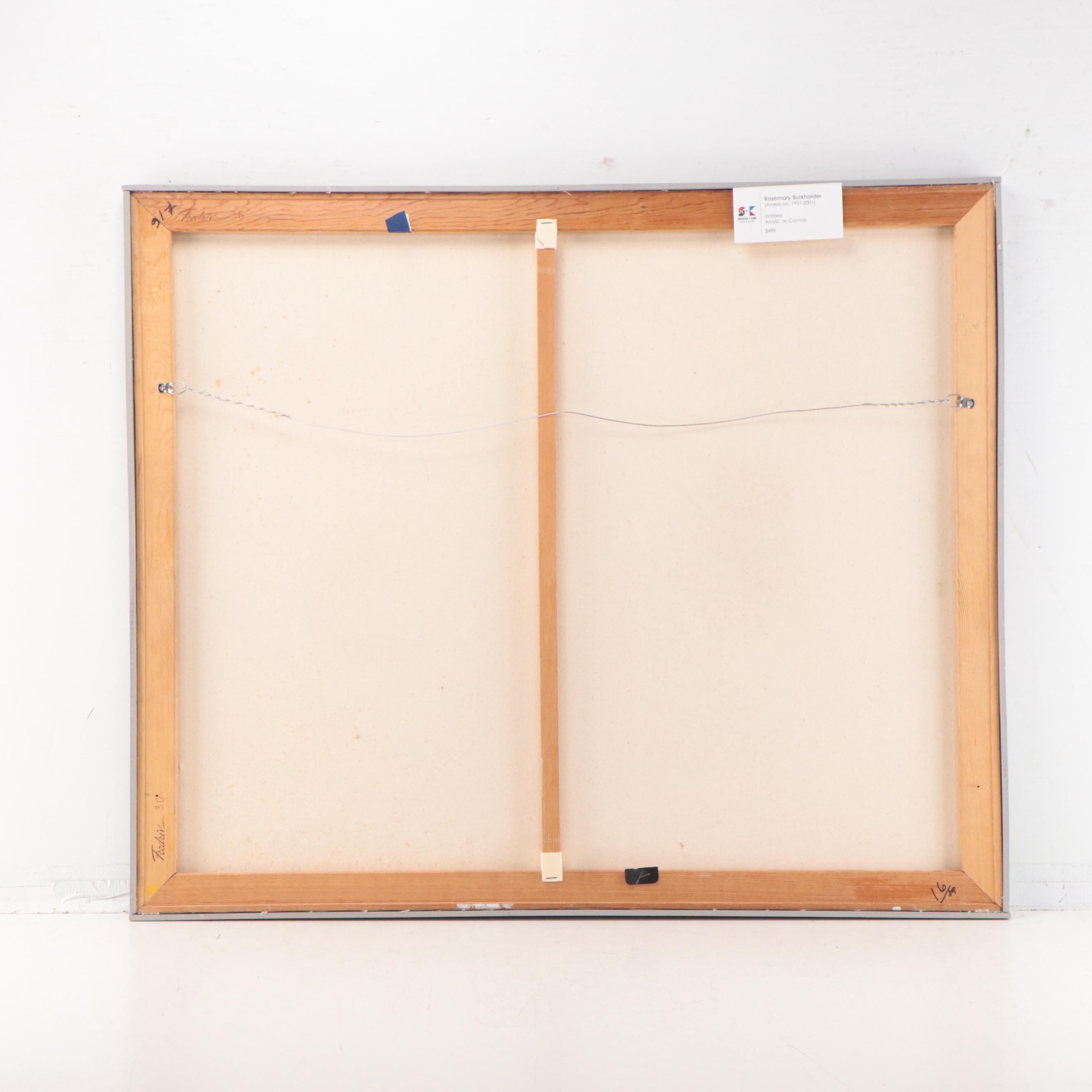 Rosemary Burkholder Abstract Expressionist Acrylic Painting