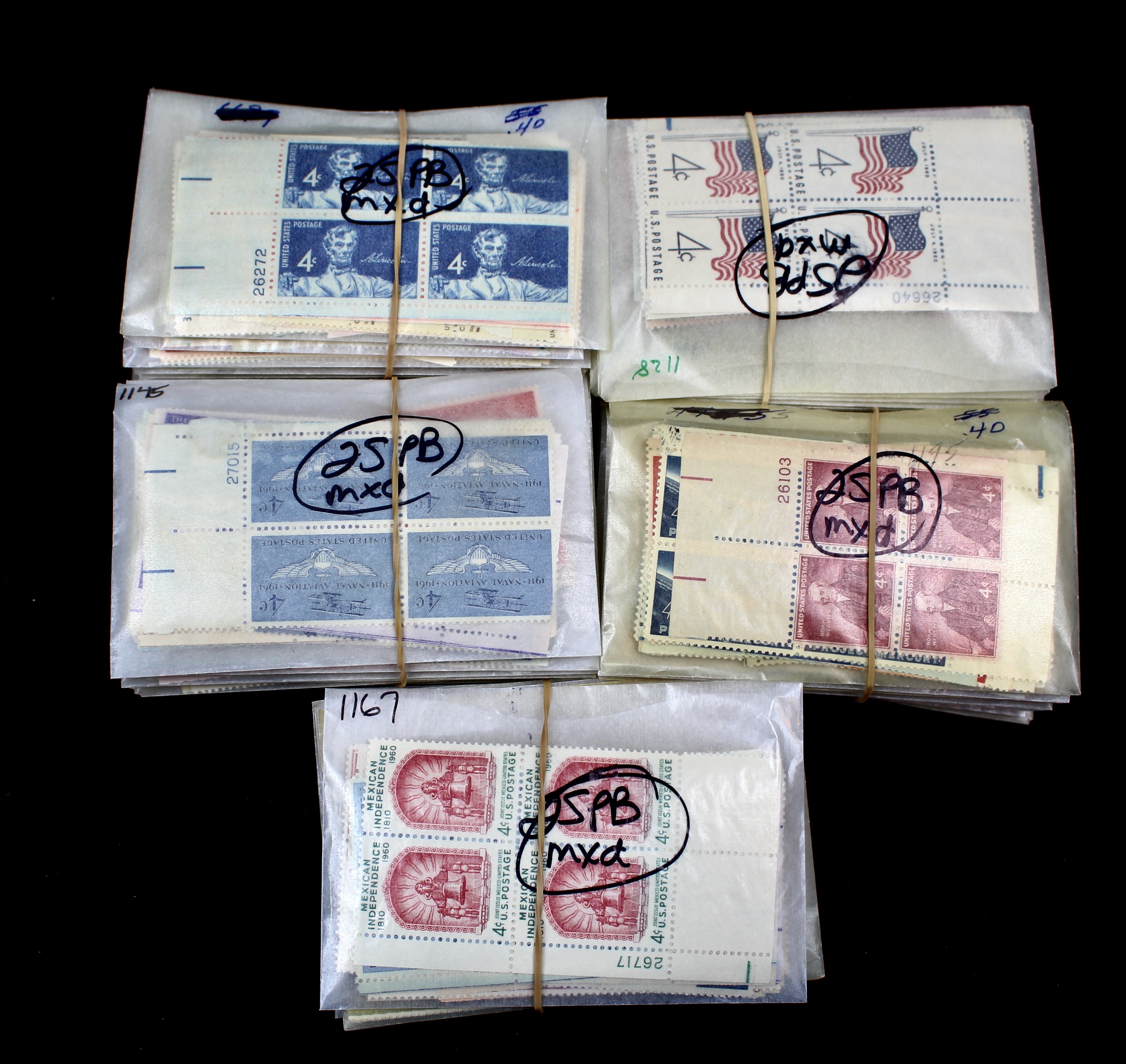 1175 U.S. 4-Cent Postage Stamp Plate Blocks
