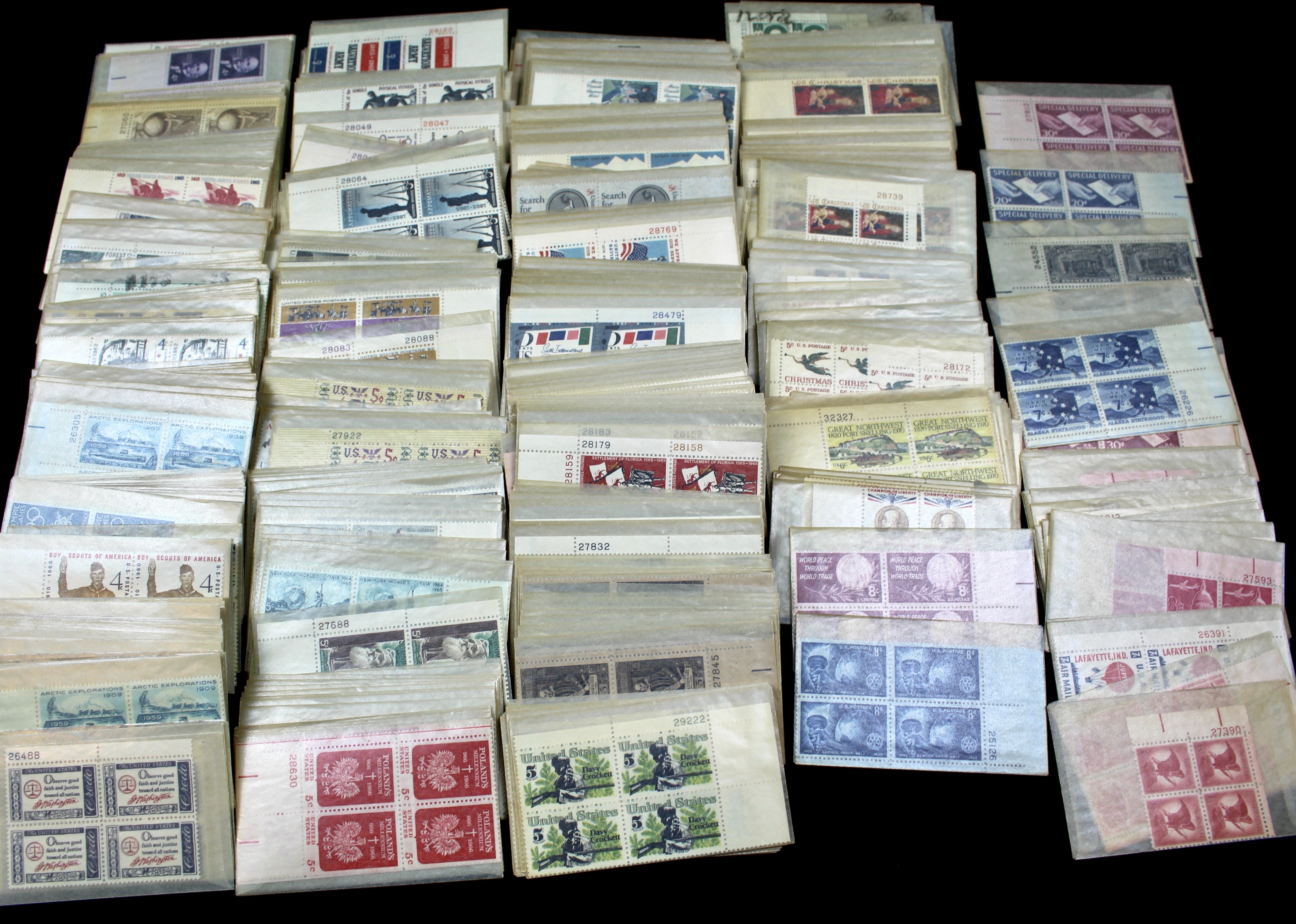 Over 700 U.S. Postage Stamp Plate Blocks