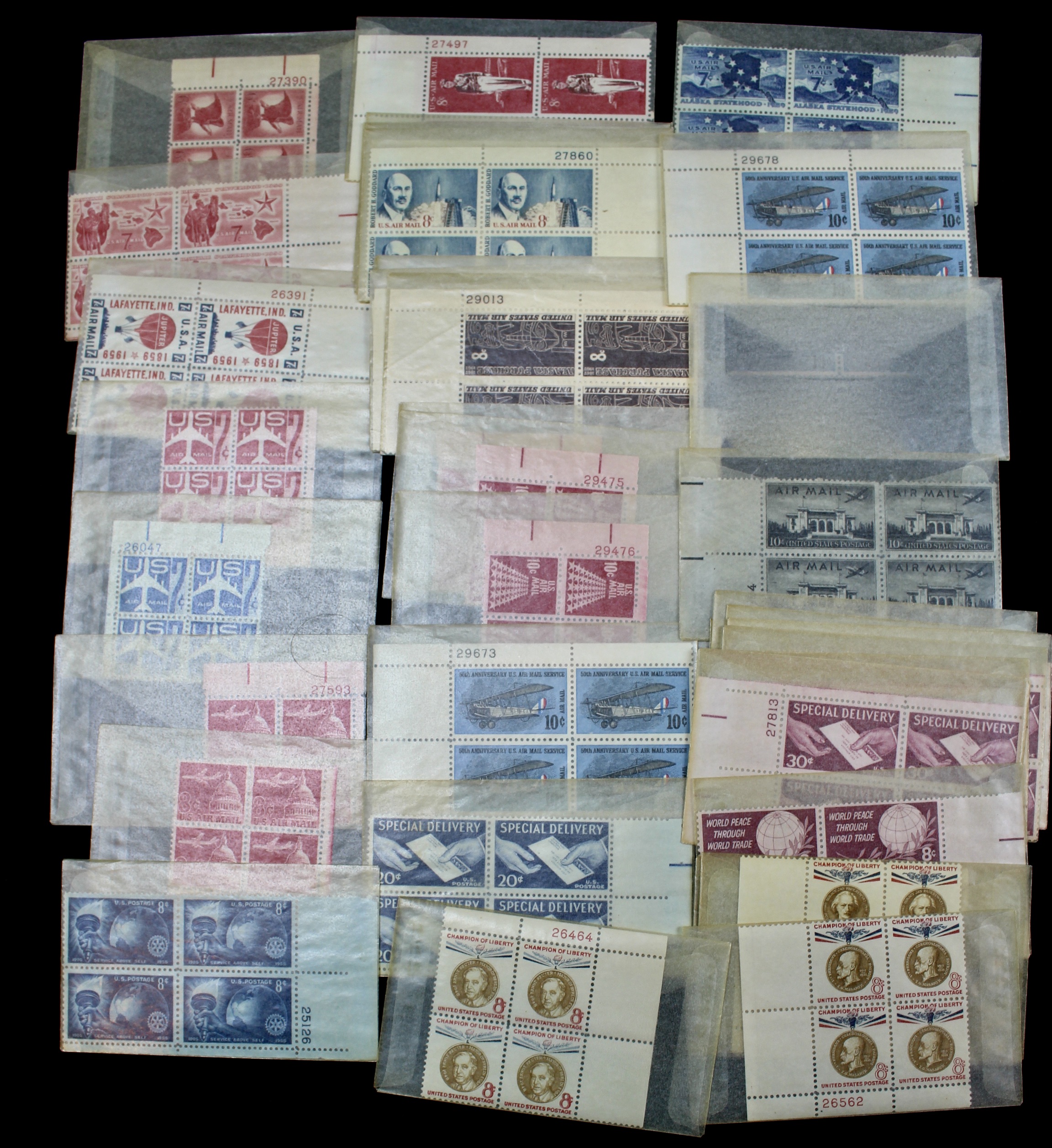 Over 700 U.S. Postage Stamp Plate Blocks