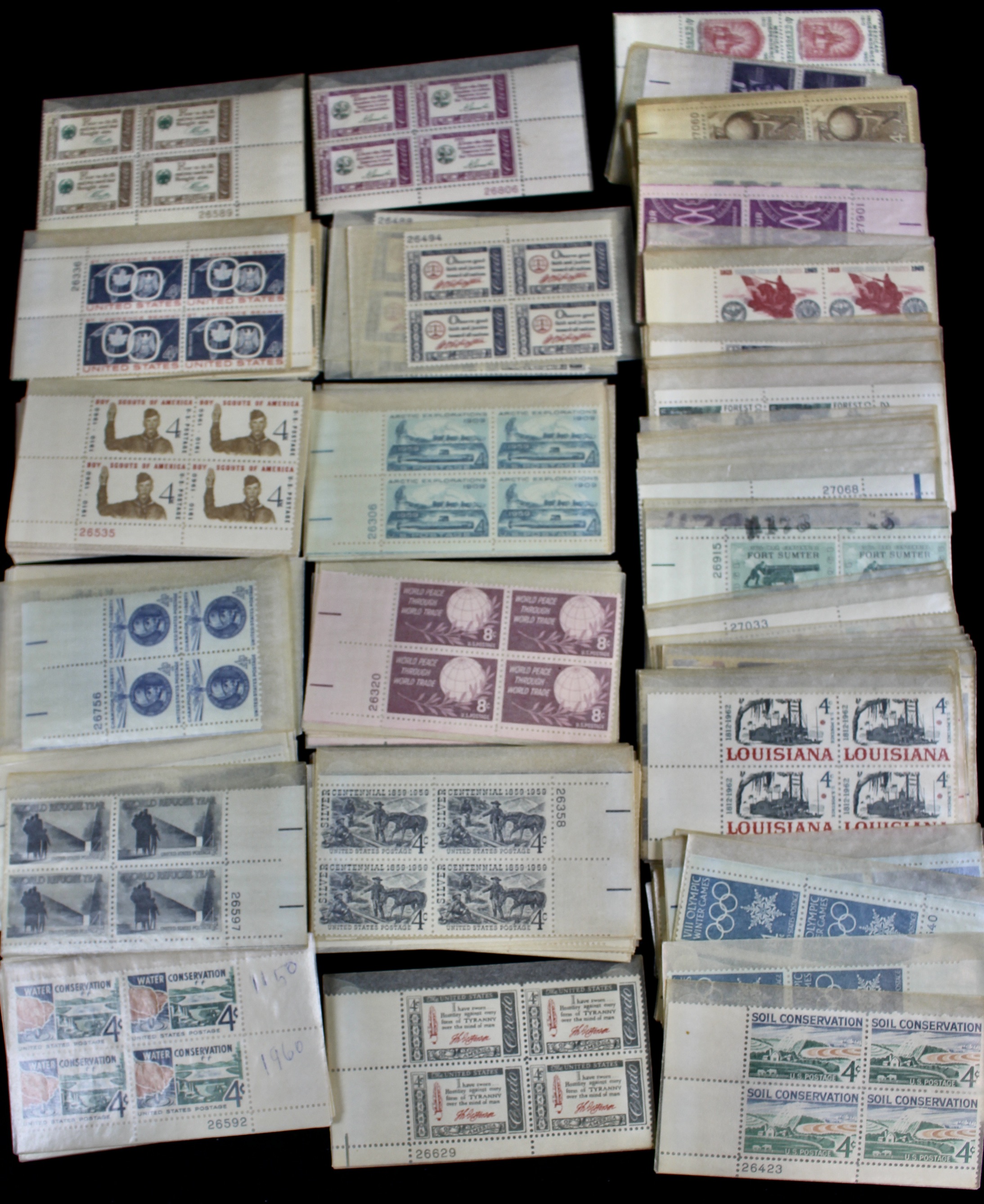 Over 700 U.S. Postage Stamp Plate Blocks