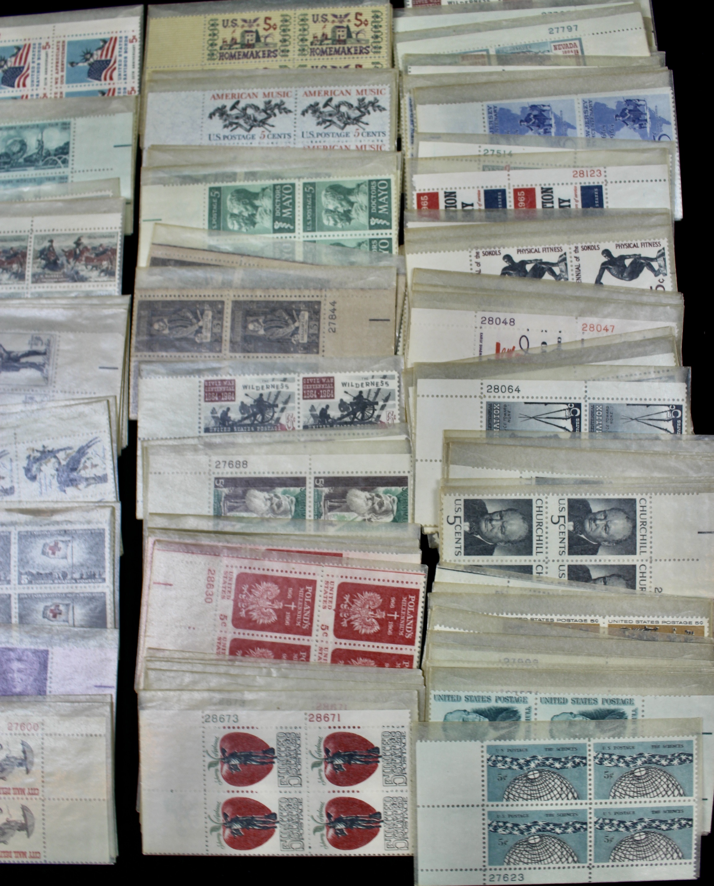 Over 700 U.S. Postage Stamp Plate Blocks