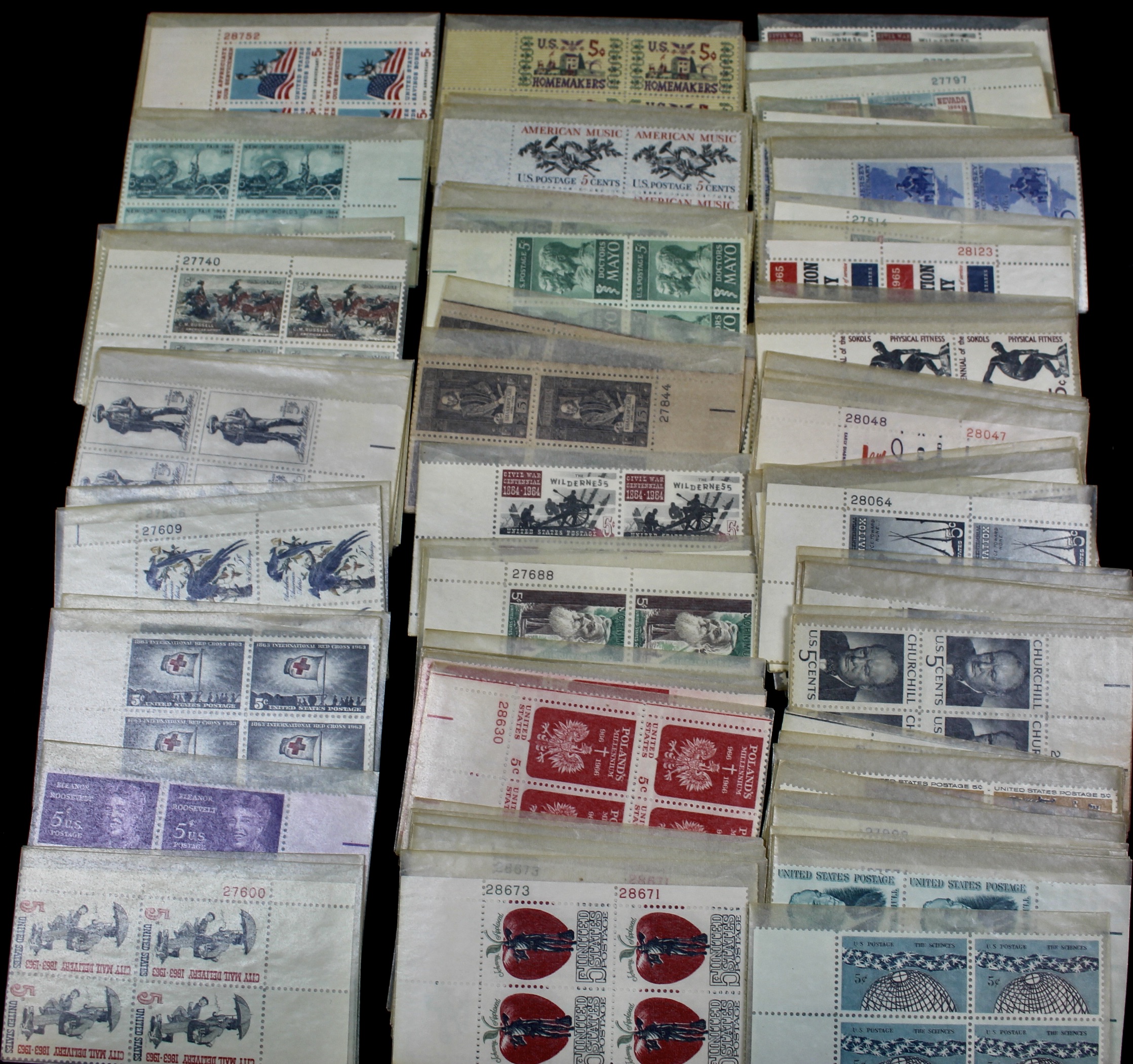 Over 700 U.S. Postage Stamp Plate Blocks