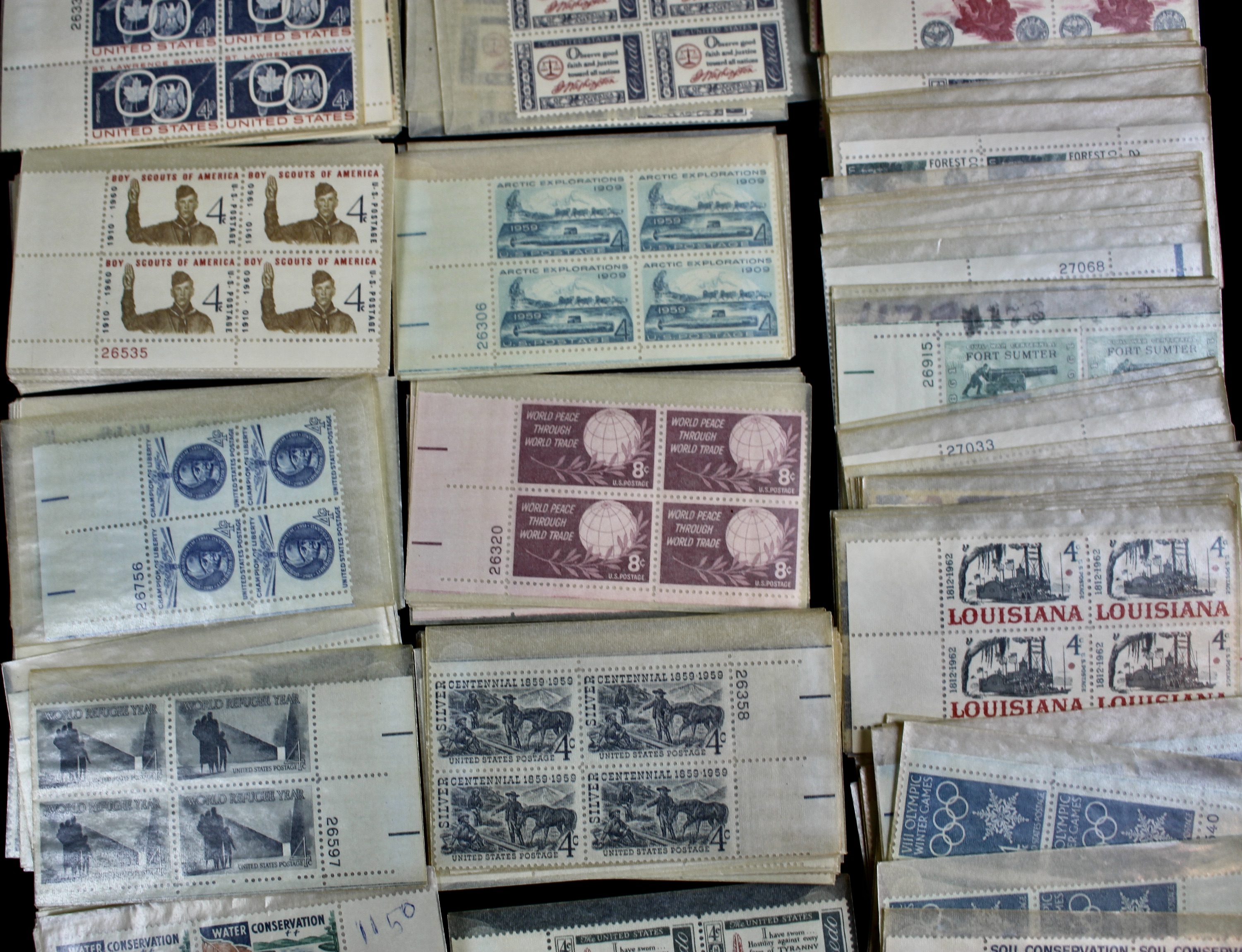 Over 700 U.S. Postage Stamp Plate Blocks