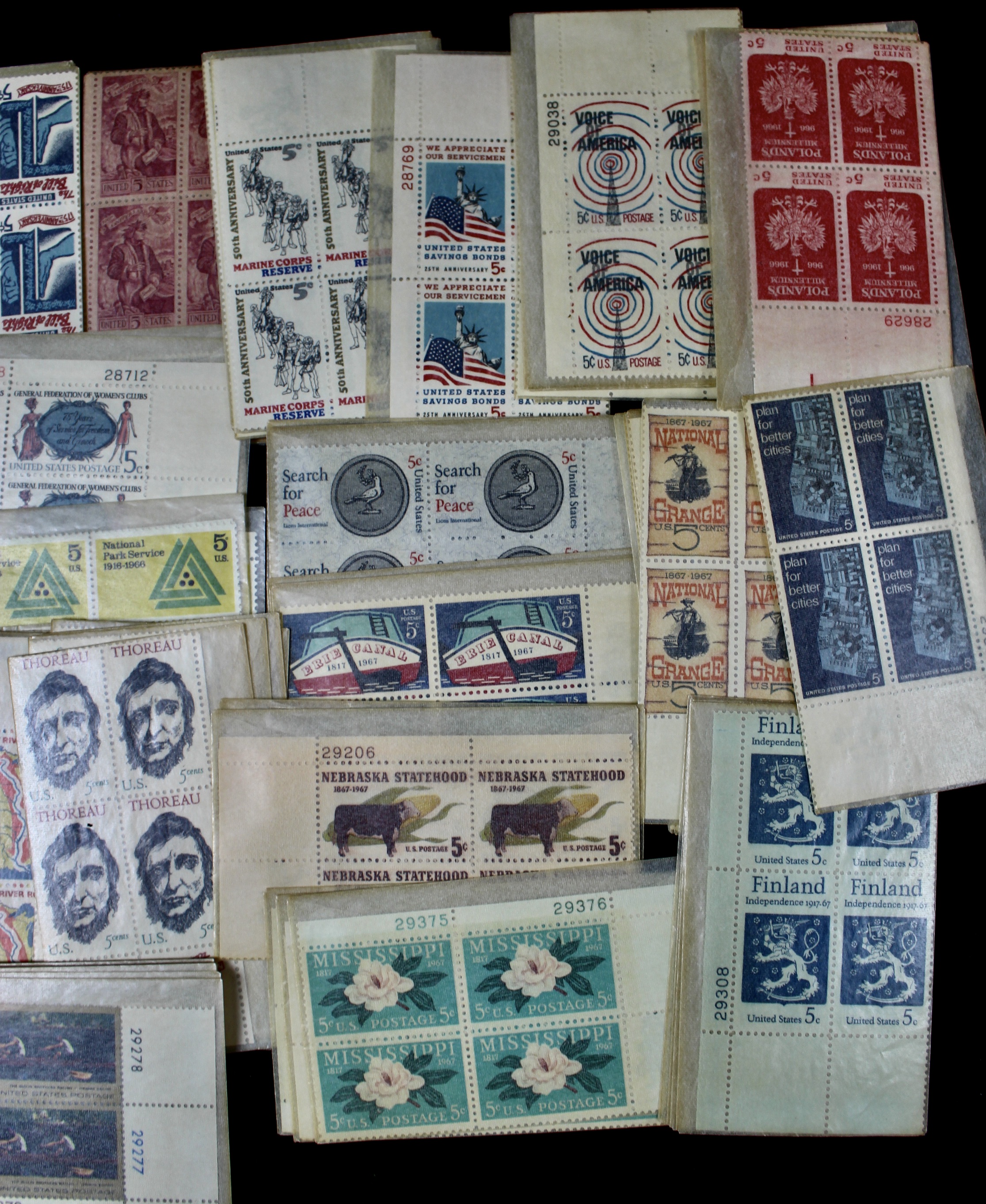 Over 700 U.S. Postage Stamp Plate Blocks