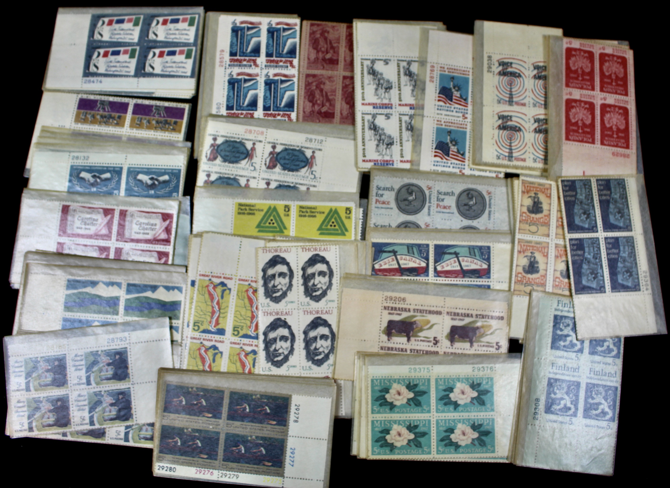 Over 700 U.S. Postage Stamp Plate Blocks