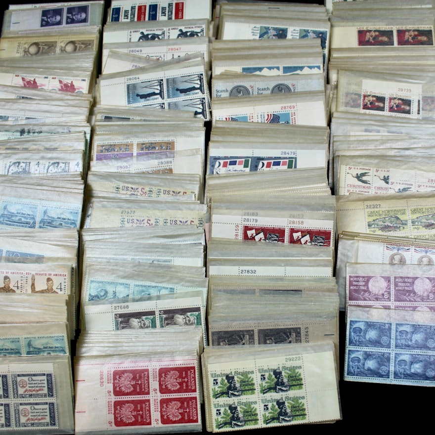 Over 700 U.S. Postage Stamp Plate Blocks