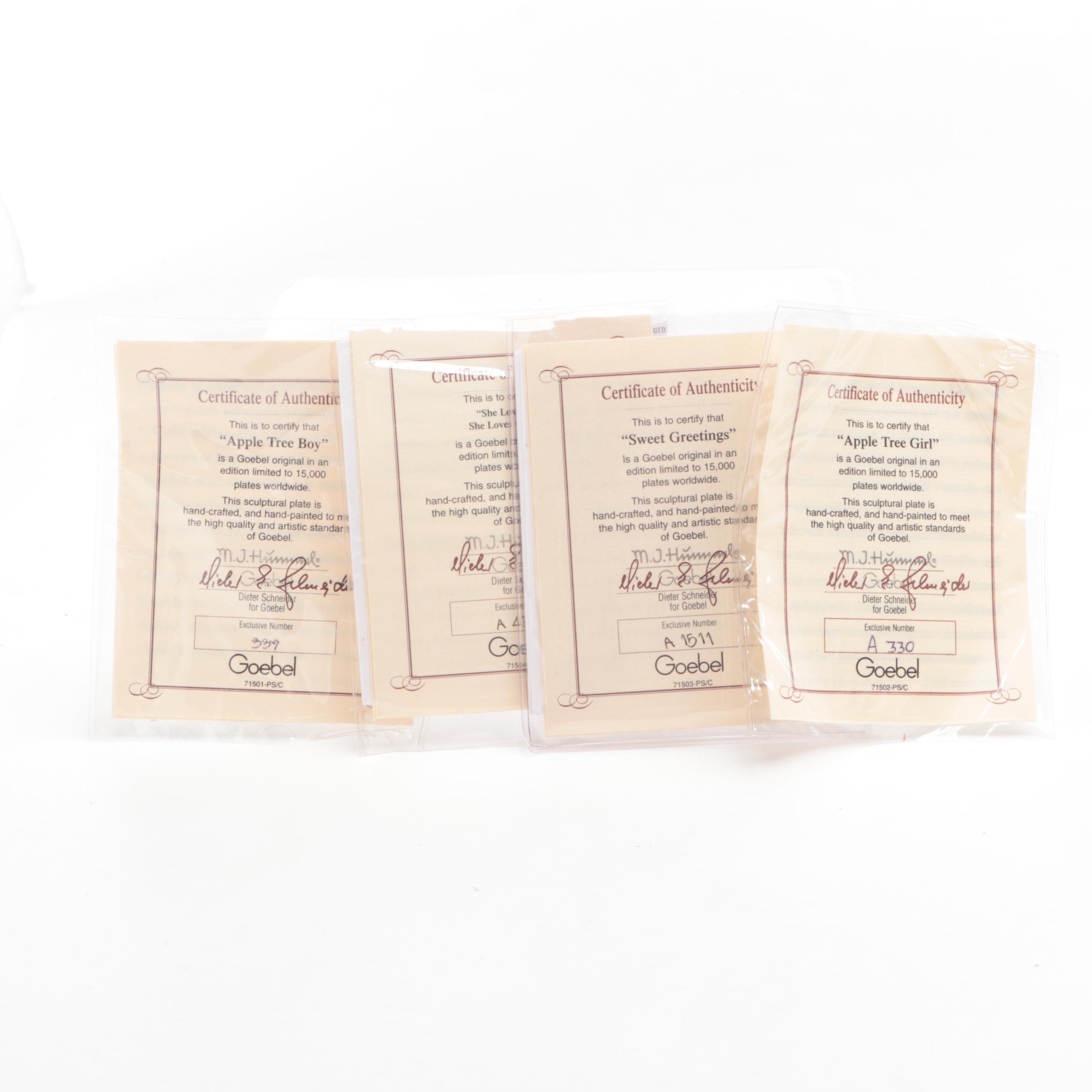 Goebel "Blossoms of Childhood" Series Porcelain Hummel Collector Plates