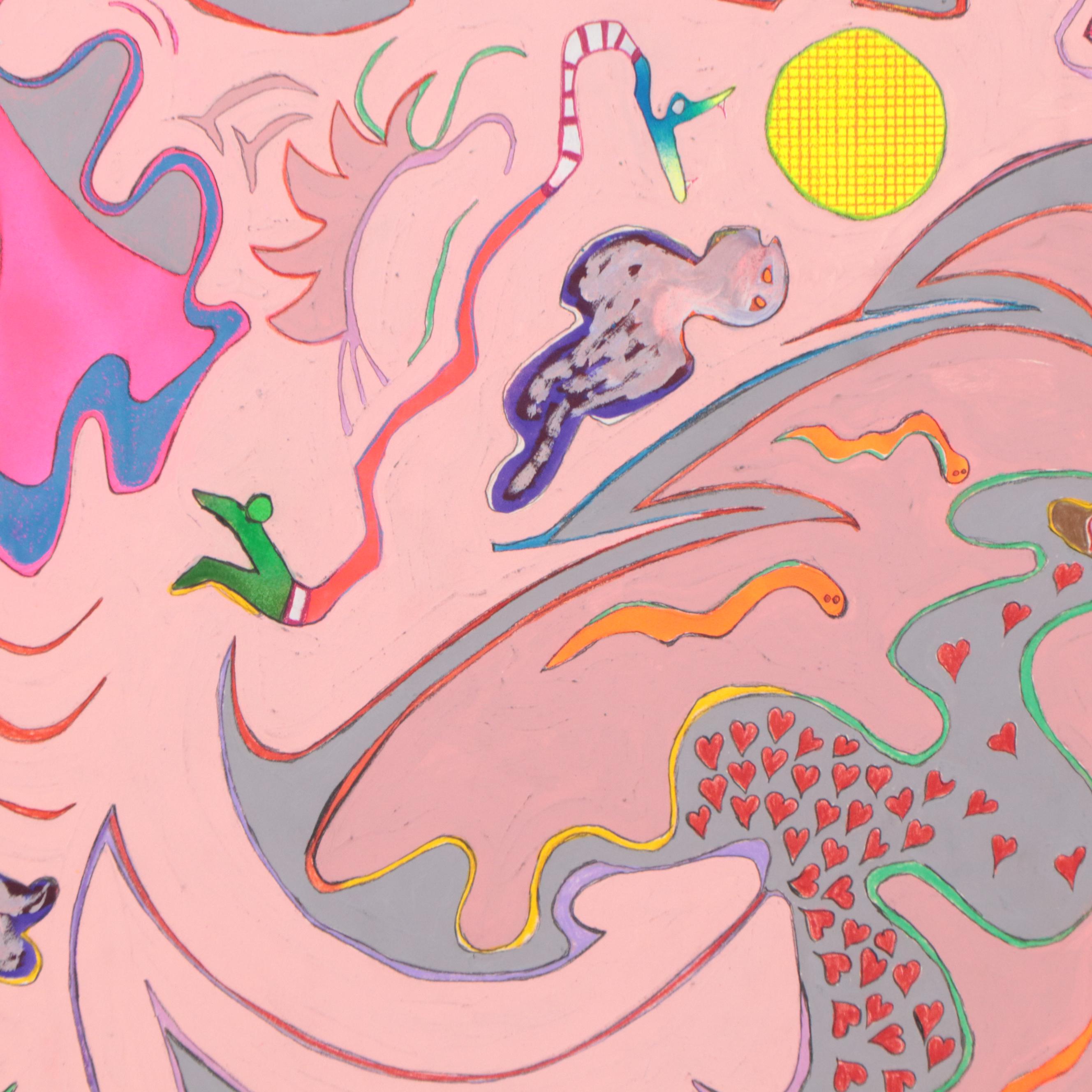 Harry Hilson Acrylic Painting "The Bittersweet Story of Life and Death," 1982