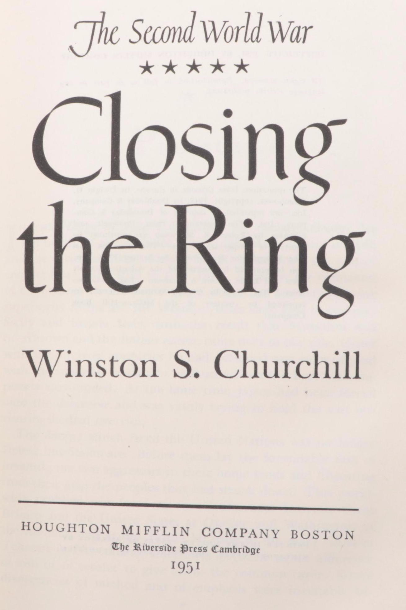 "The Second World War" Complete Six-Volume Set by Winston S. Churchill