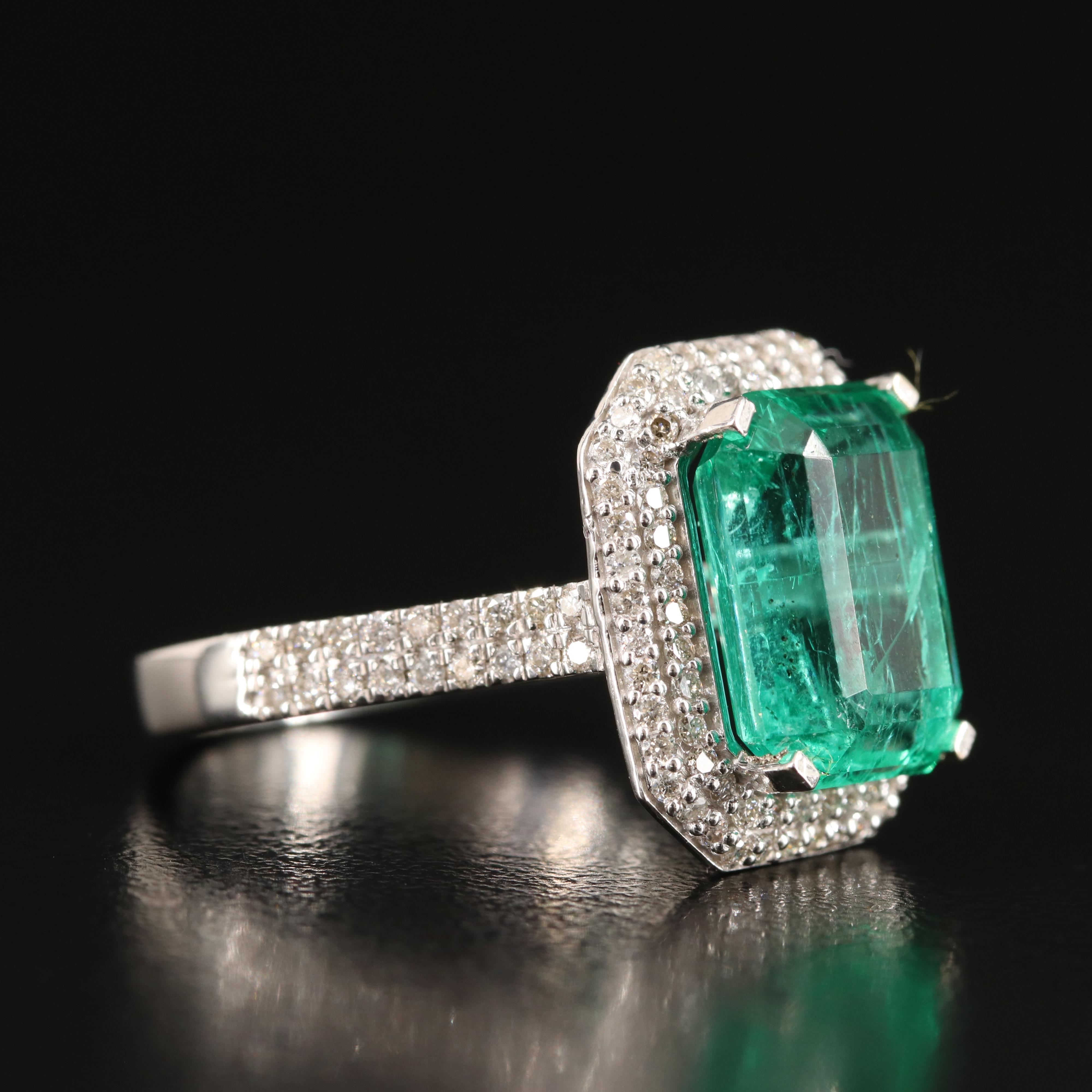 14K 5.04 CT Emerald and Diamond Ring