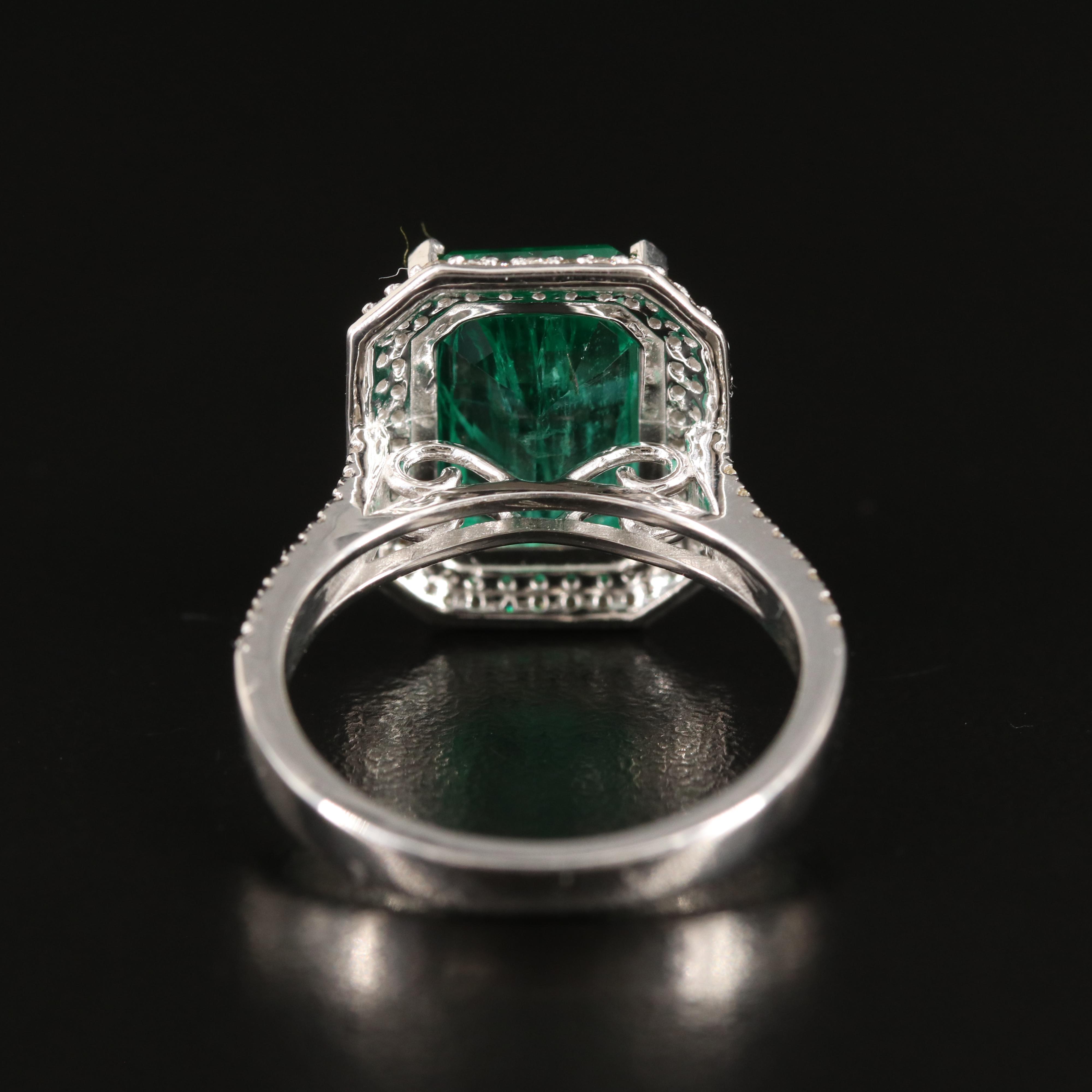 14K 5.04 CT Emerald and Diamond Ring