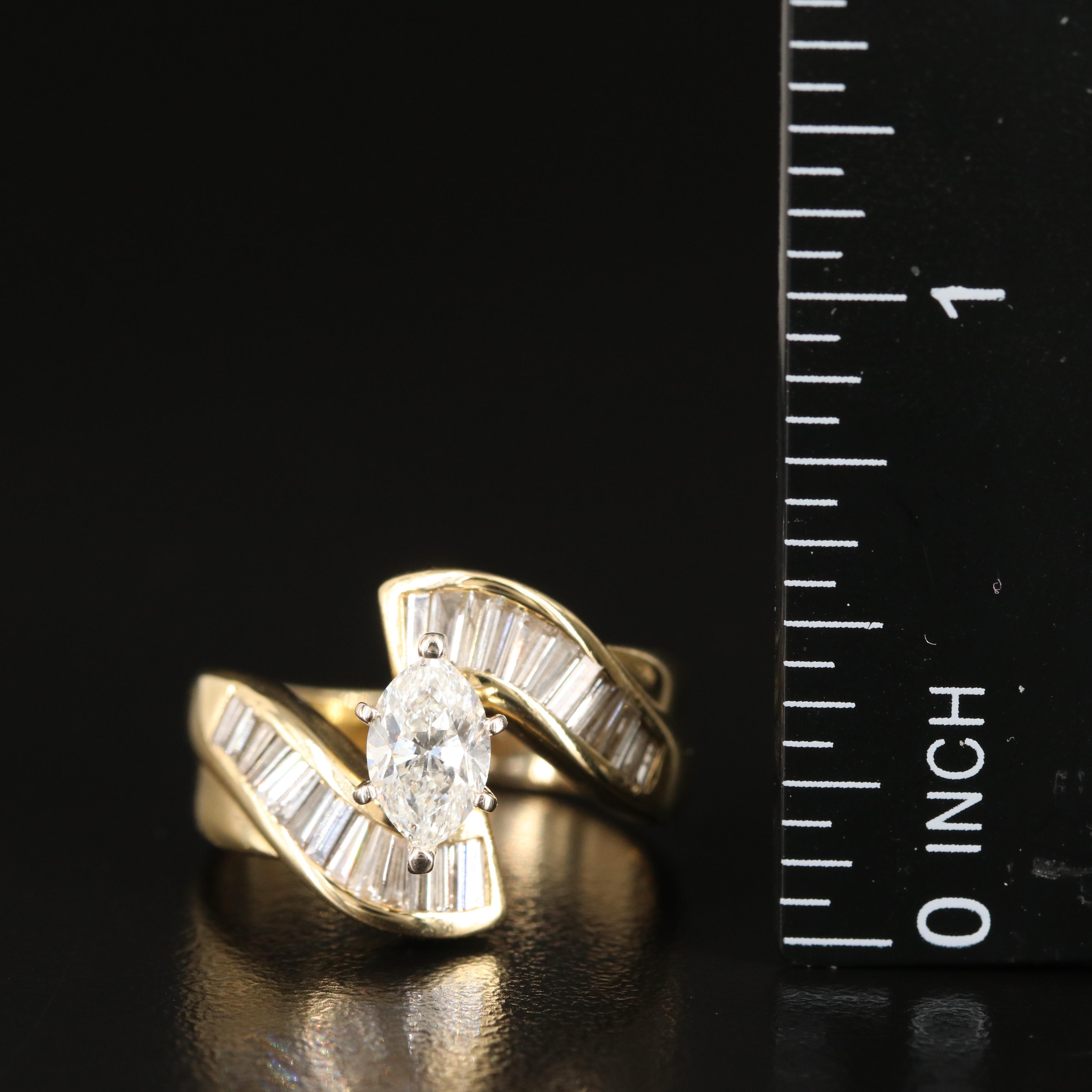 14K 1.26 CTW Diamond Bypass Ring
