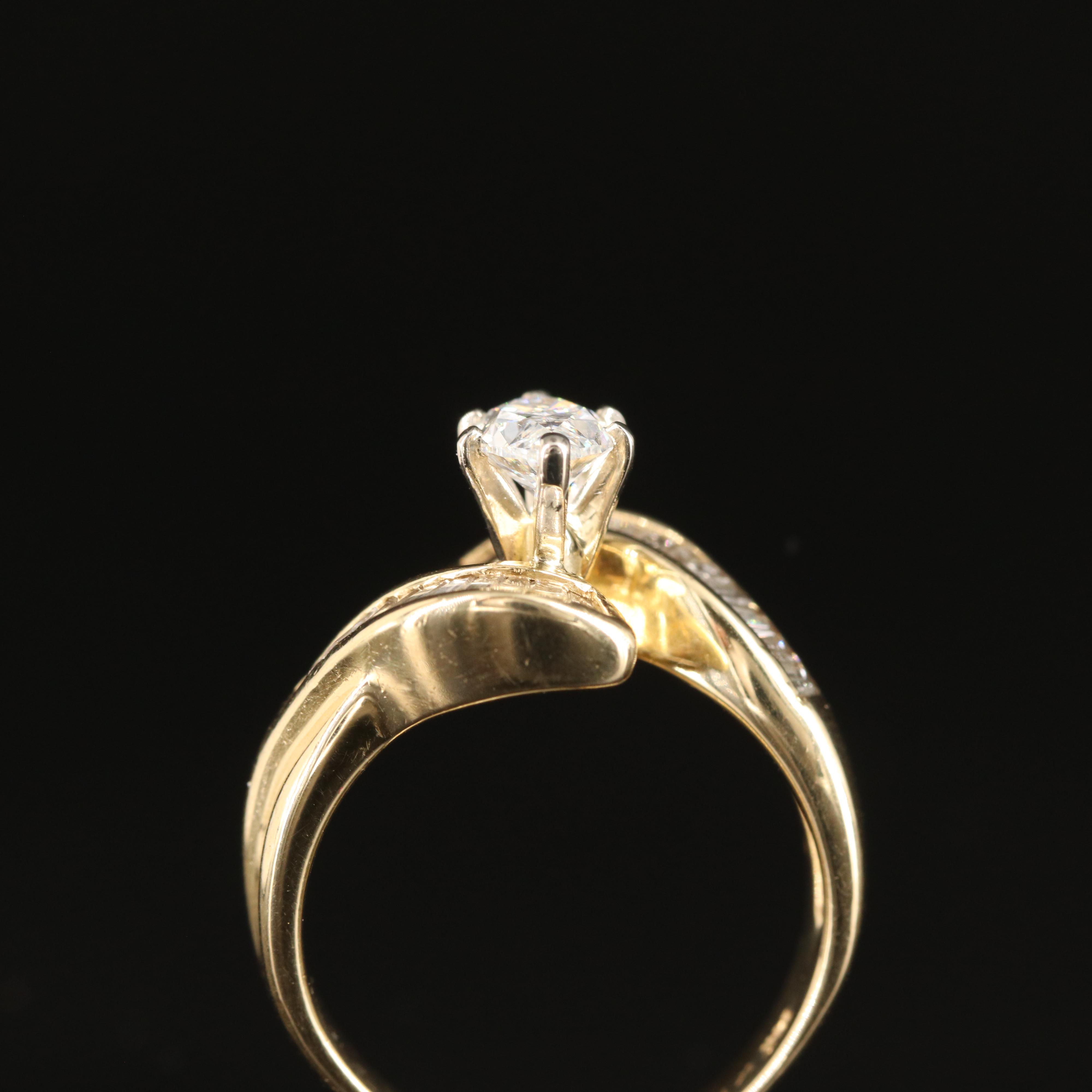 14K 1.26 CTW Diamond Bypass Ring