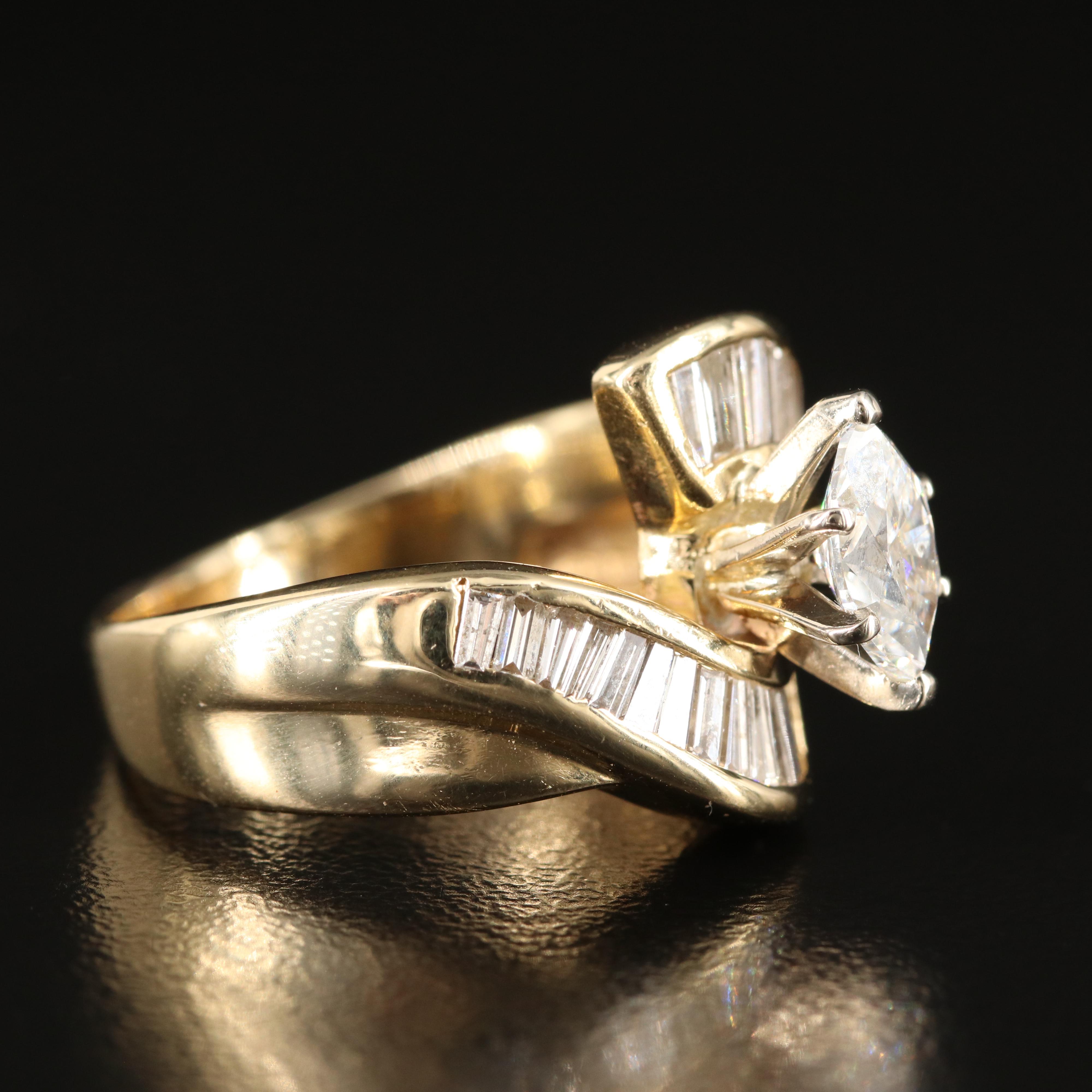 14K 1.26 CTW Diamond Bypass Ring