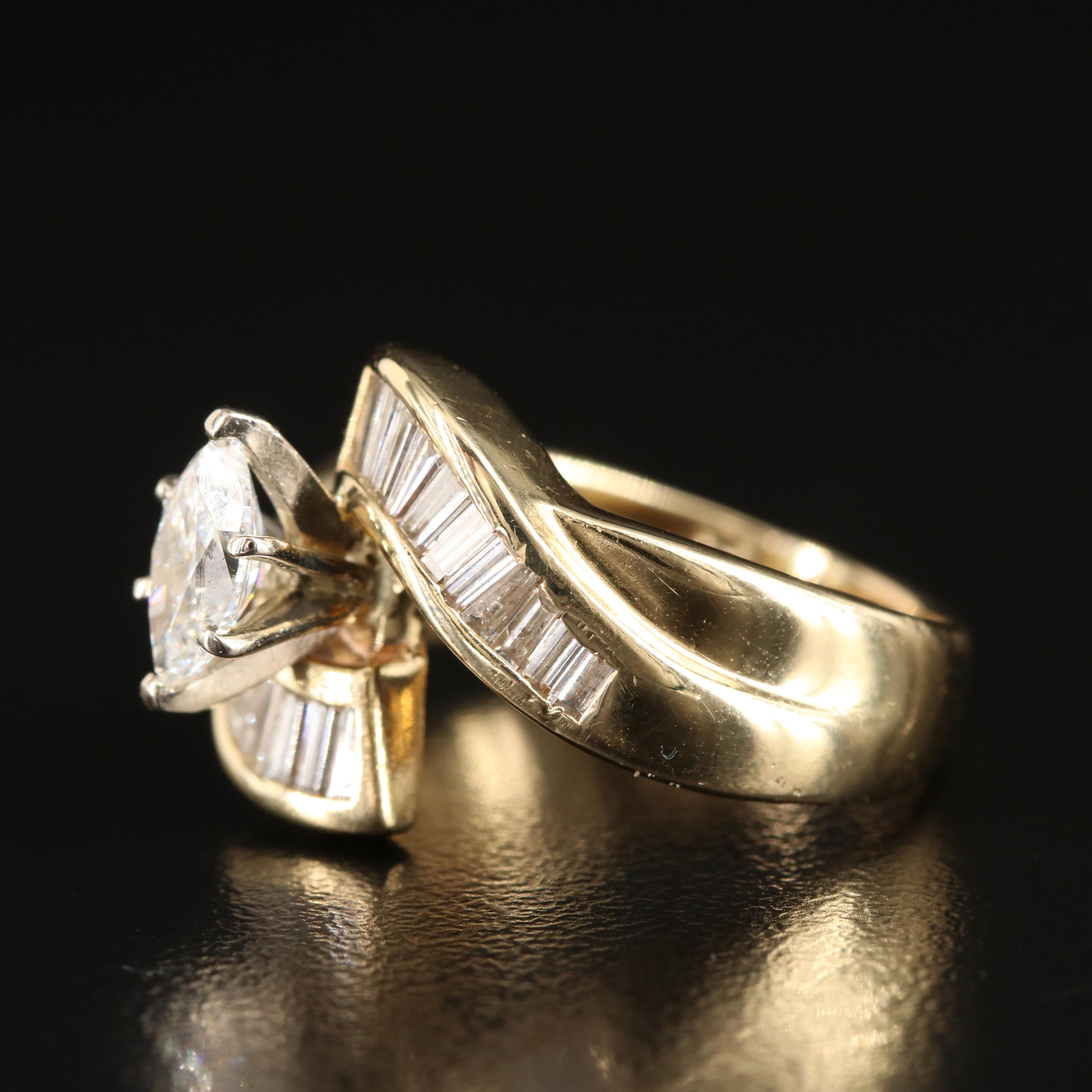 14K 1.26 CTW Diamond Bypass Ring