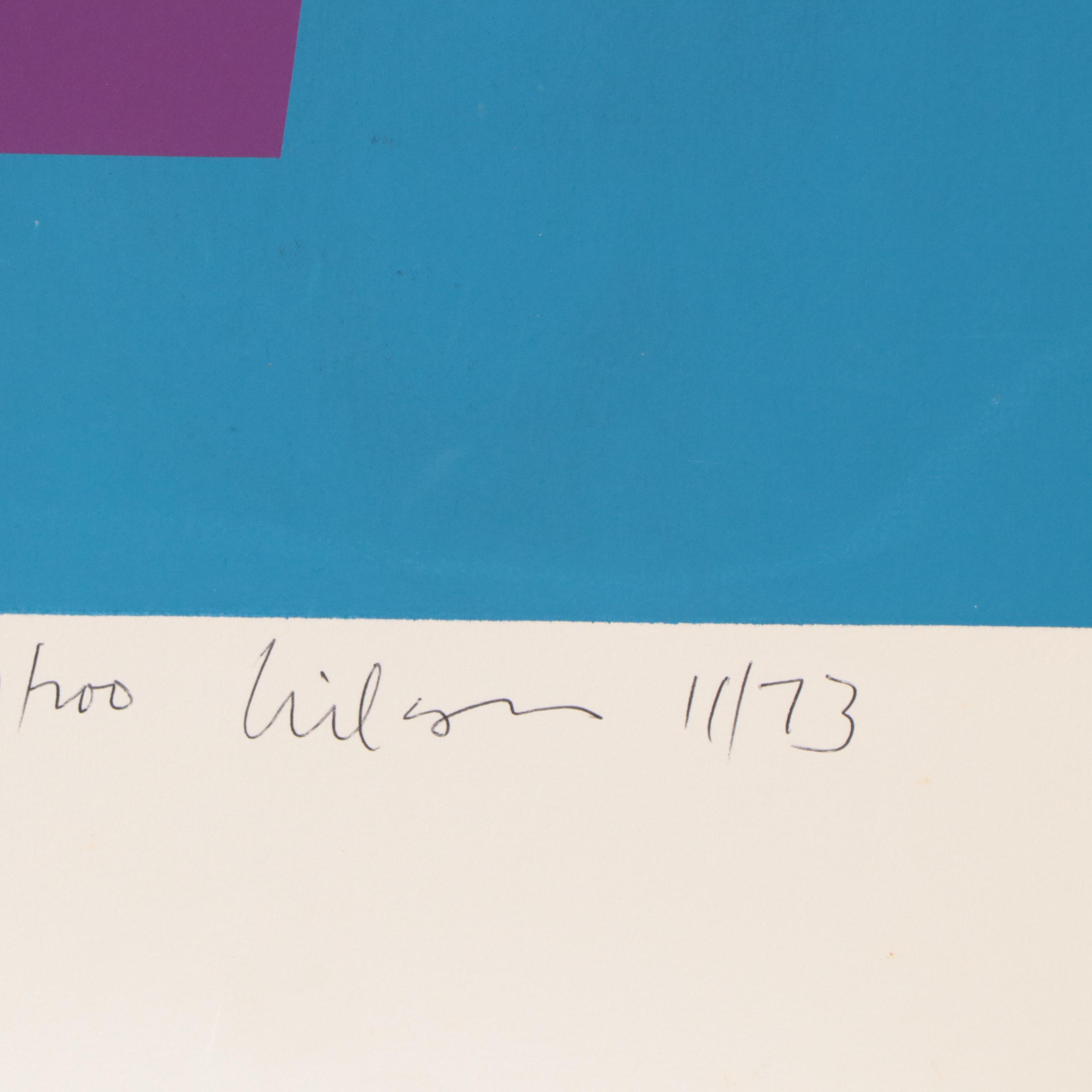 Harry Hilson Abstract Biomorphic Serigraph from "Structure Series," 1973