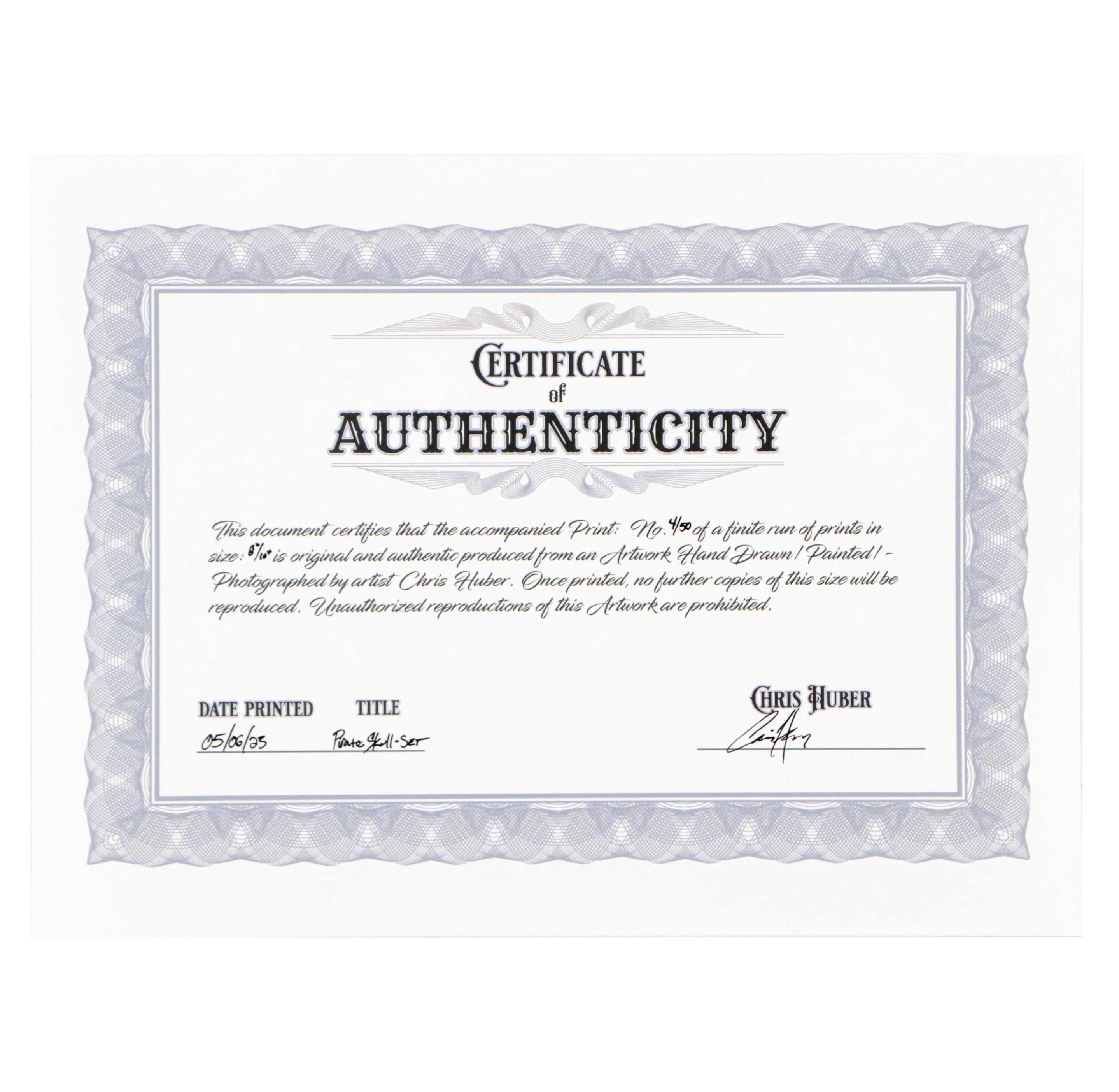 Chris Huber Giclée "Pirate Skull-Set," 2023