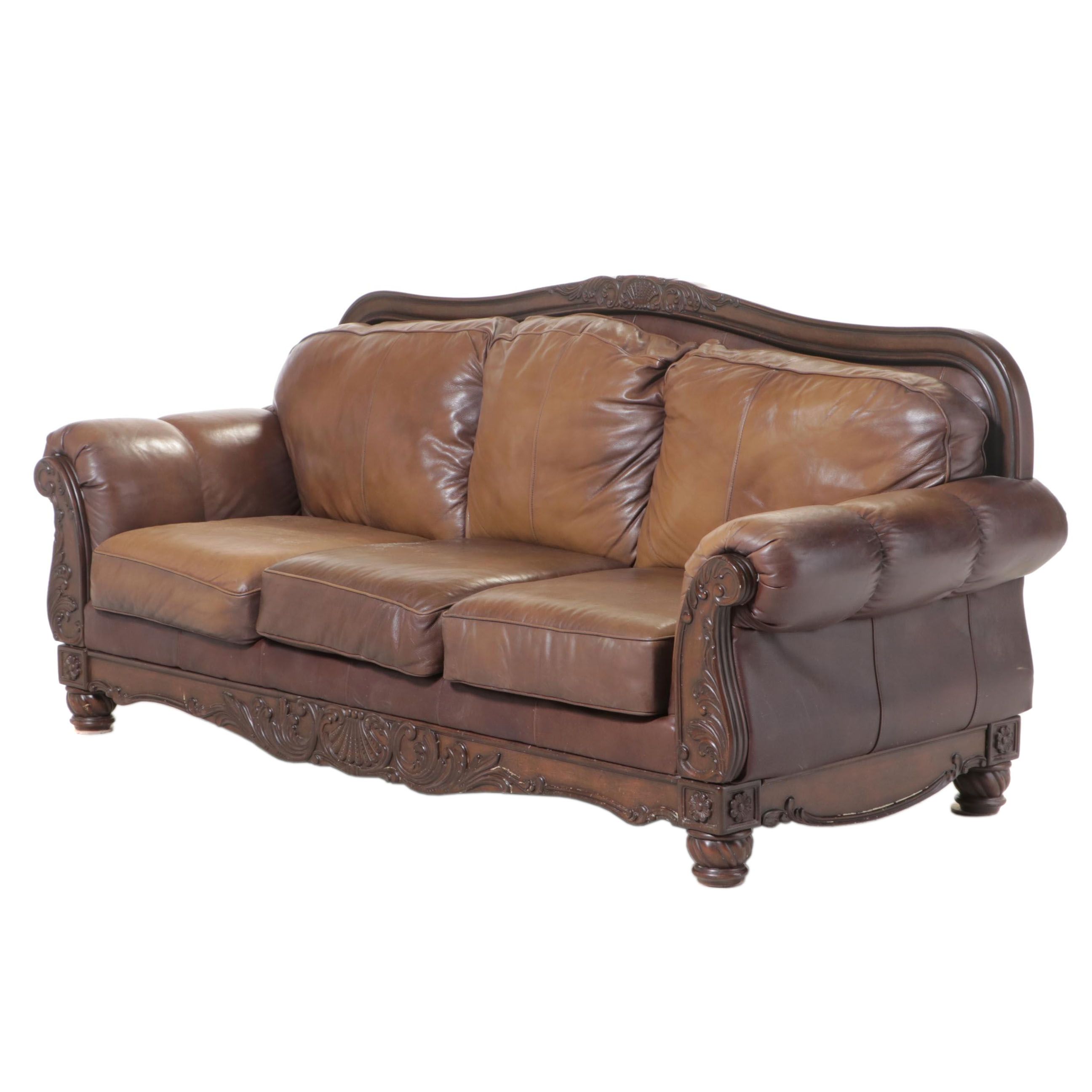 Ashley Furniture Leather Upholstered Sofa
