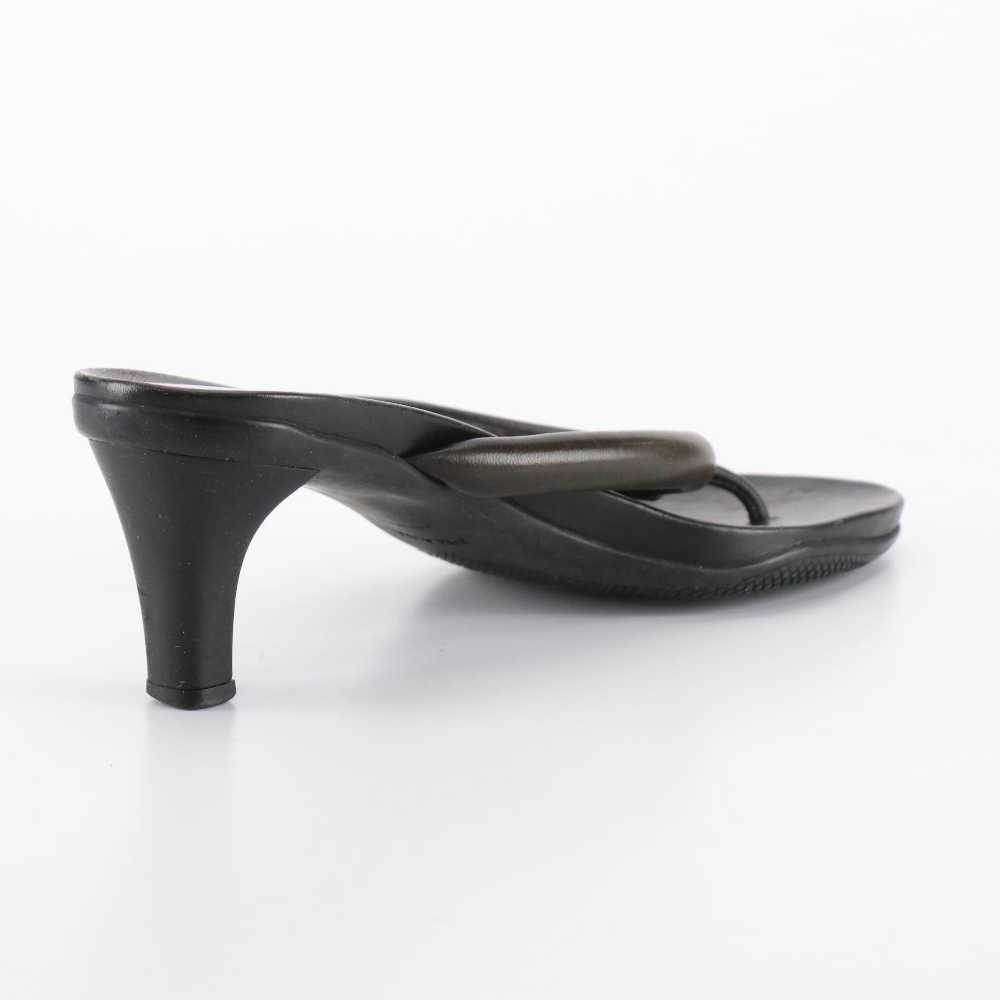 Prada Heeled Sandals in Black Leather