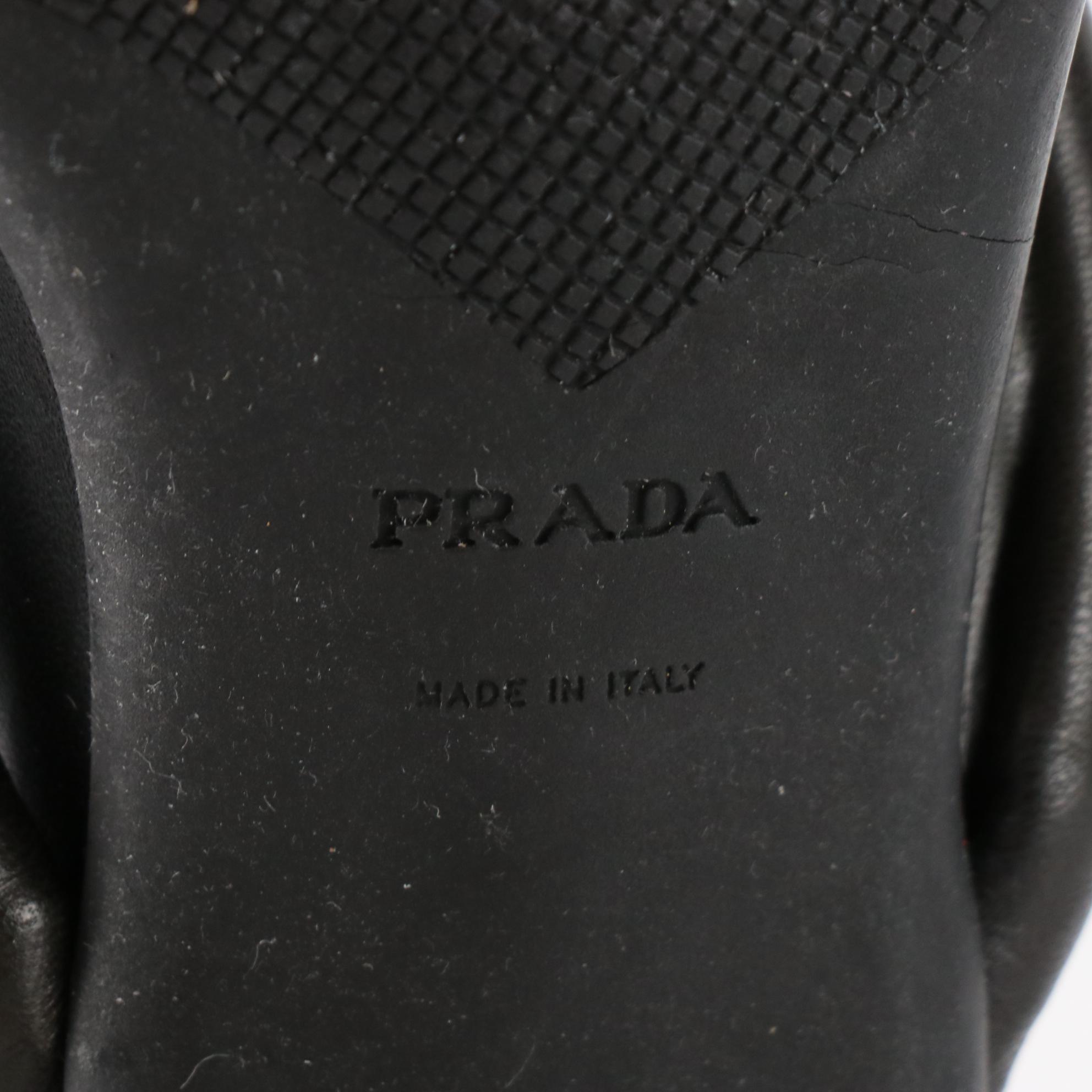 Prada Heeled Sandals in Black Leather