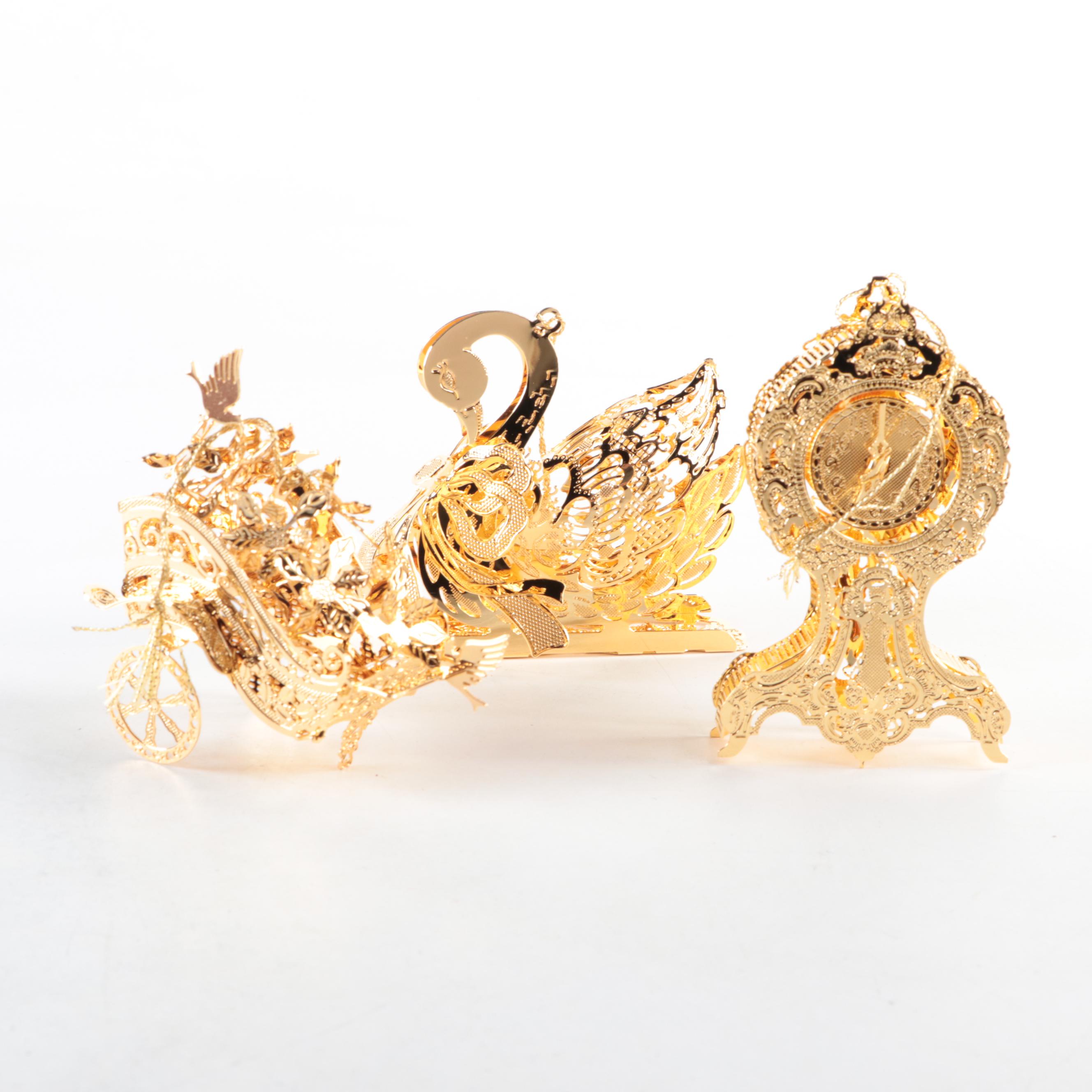 Bradford Exchange Ornaments, Miniature Hanging Plates With Music Box