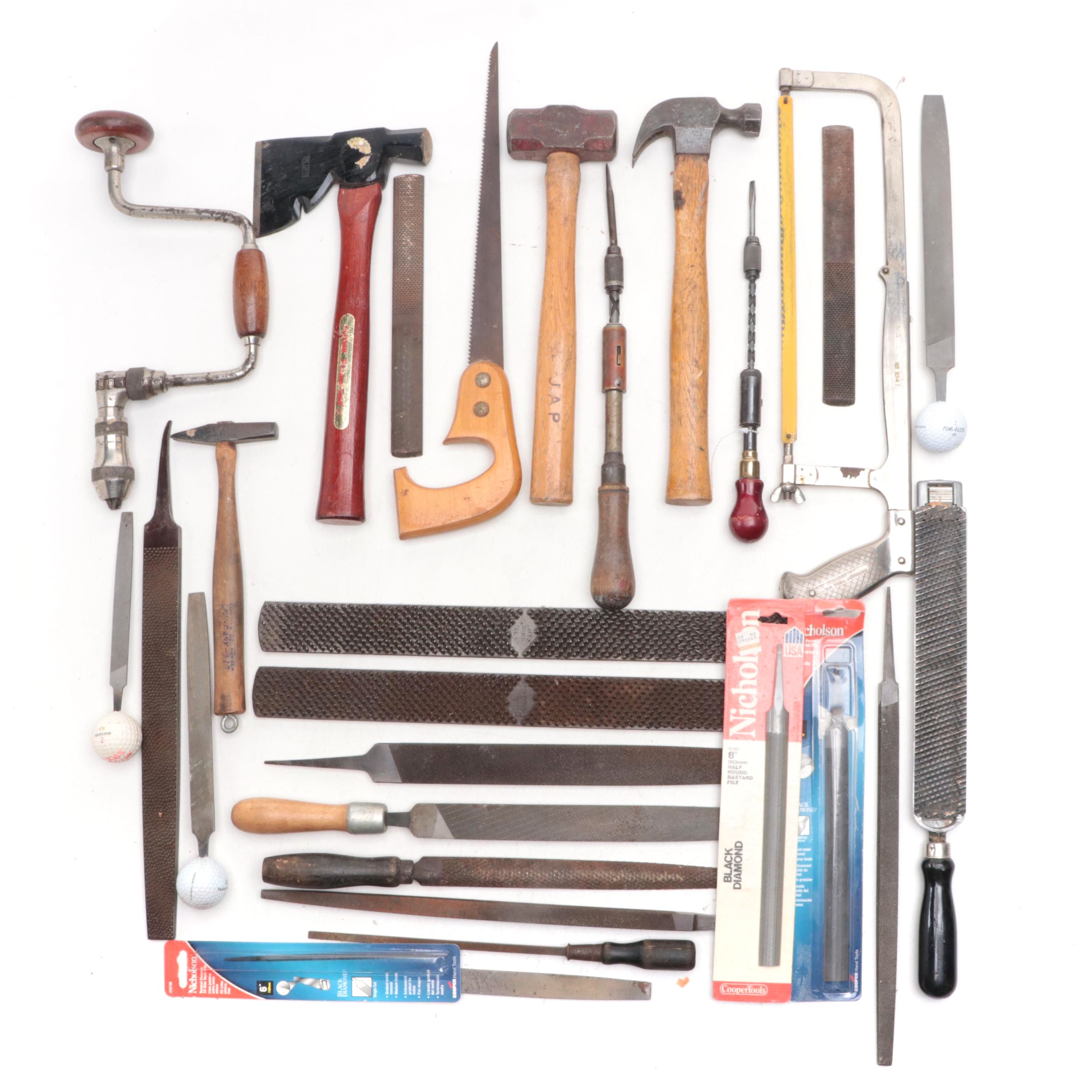 Stanley Brace Drill With Hammer, Mallet, Rasps  and Other Hand Tools