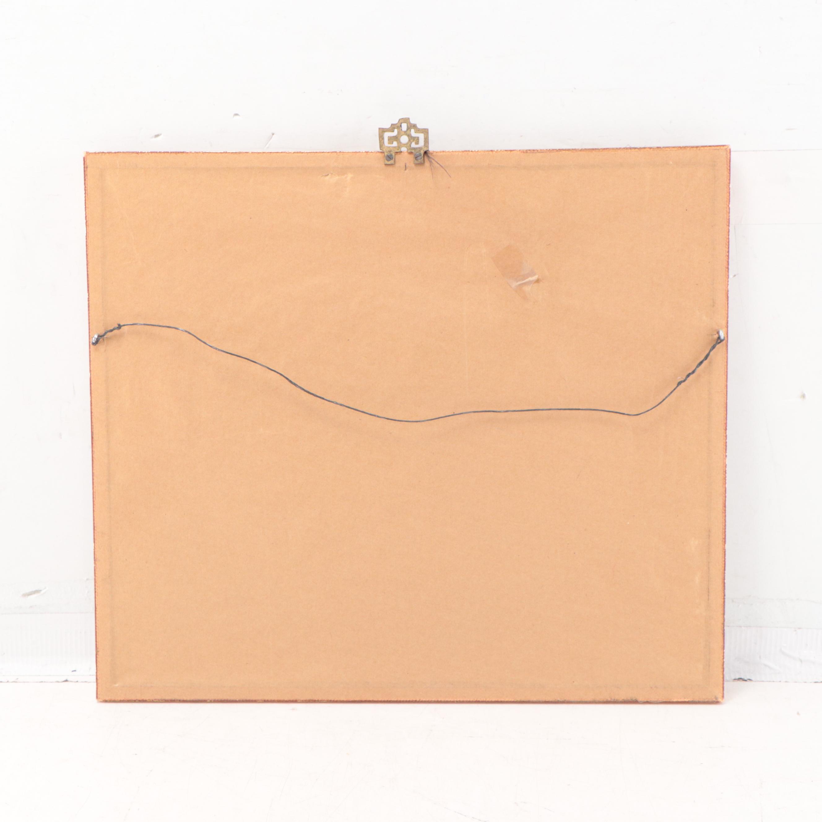 Chinese Gouache Painting on Silk of Bird and Peonies