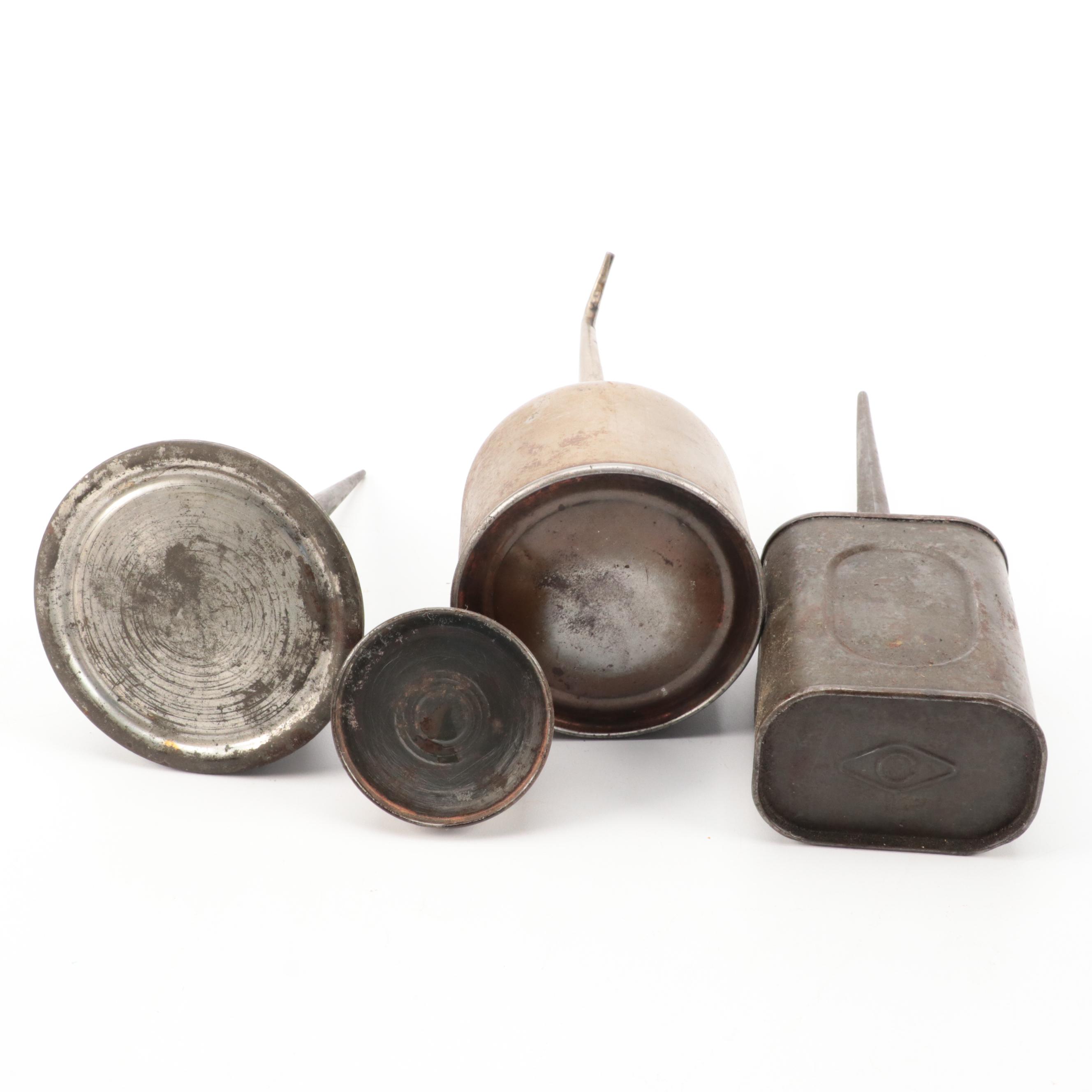 Eagle and Other Metal Oil Cans, Early to Mid-20th Century