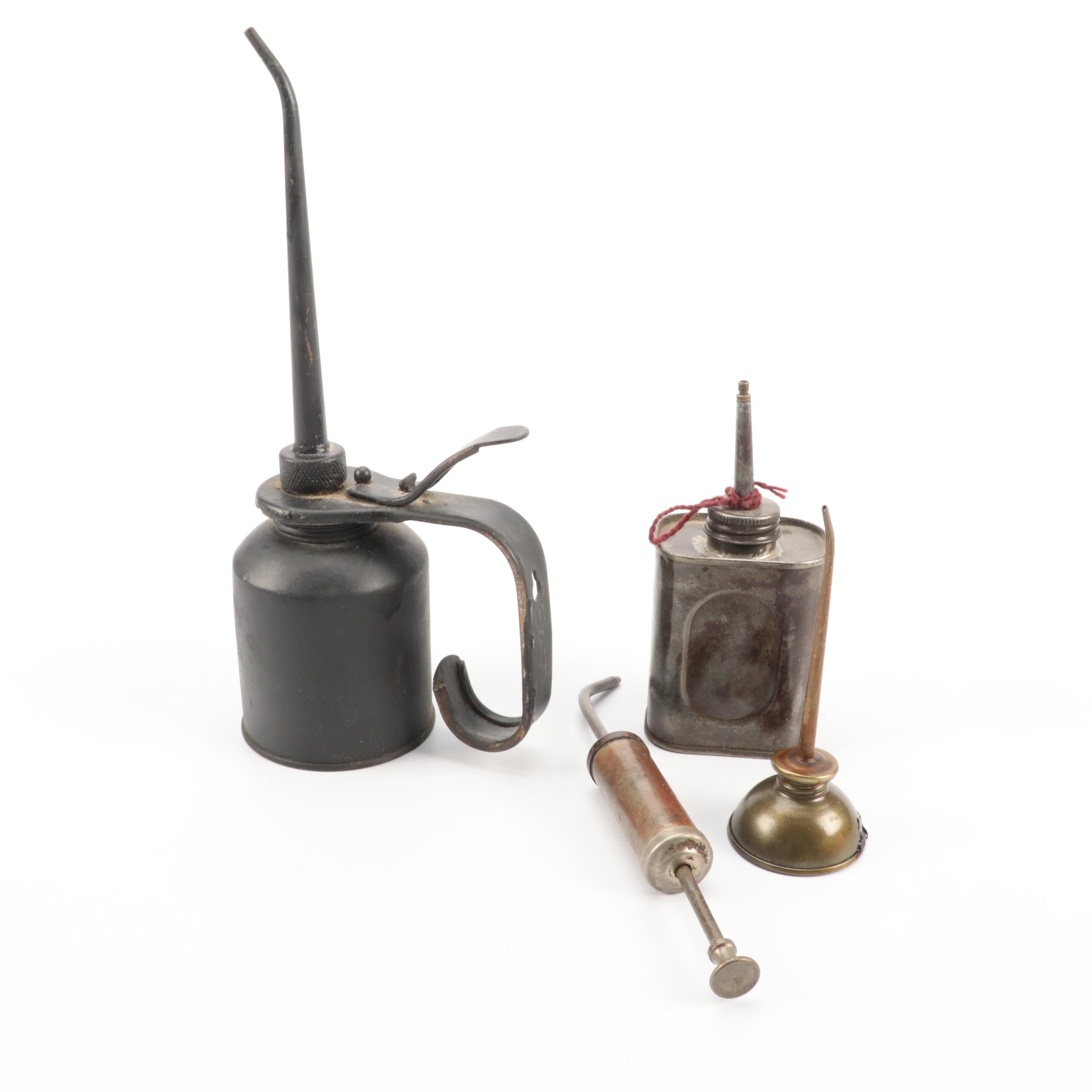 Eagle and Other Metal Oil Cans, Early to Mid-20th Century