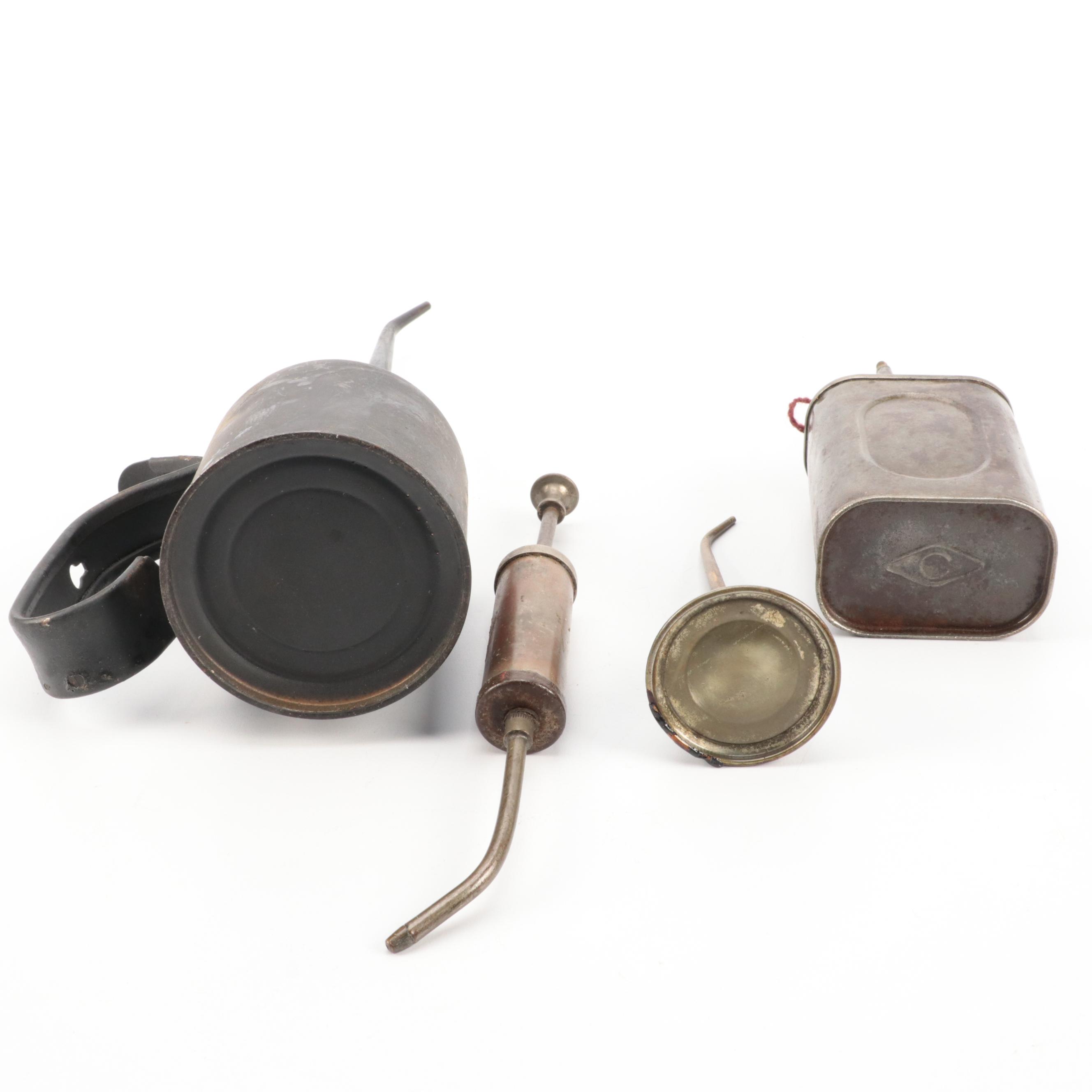 Eagle and Other Metal Oil Cans, Early to Mid-20th Century