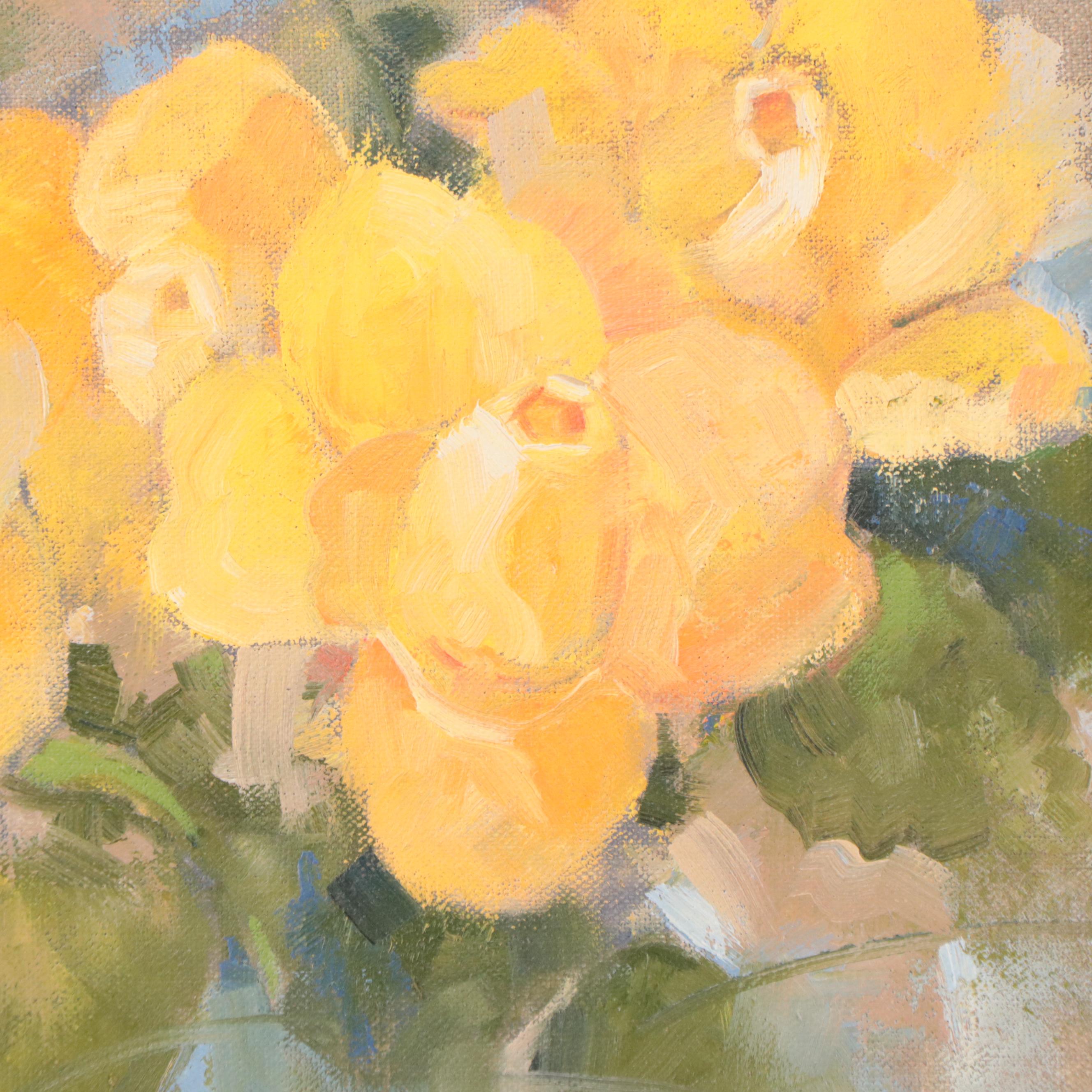 Jerry Points Floral Still Life Oil Painting