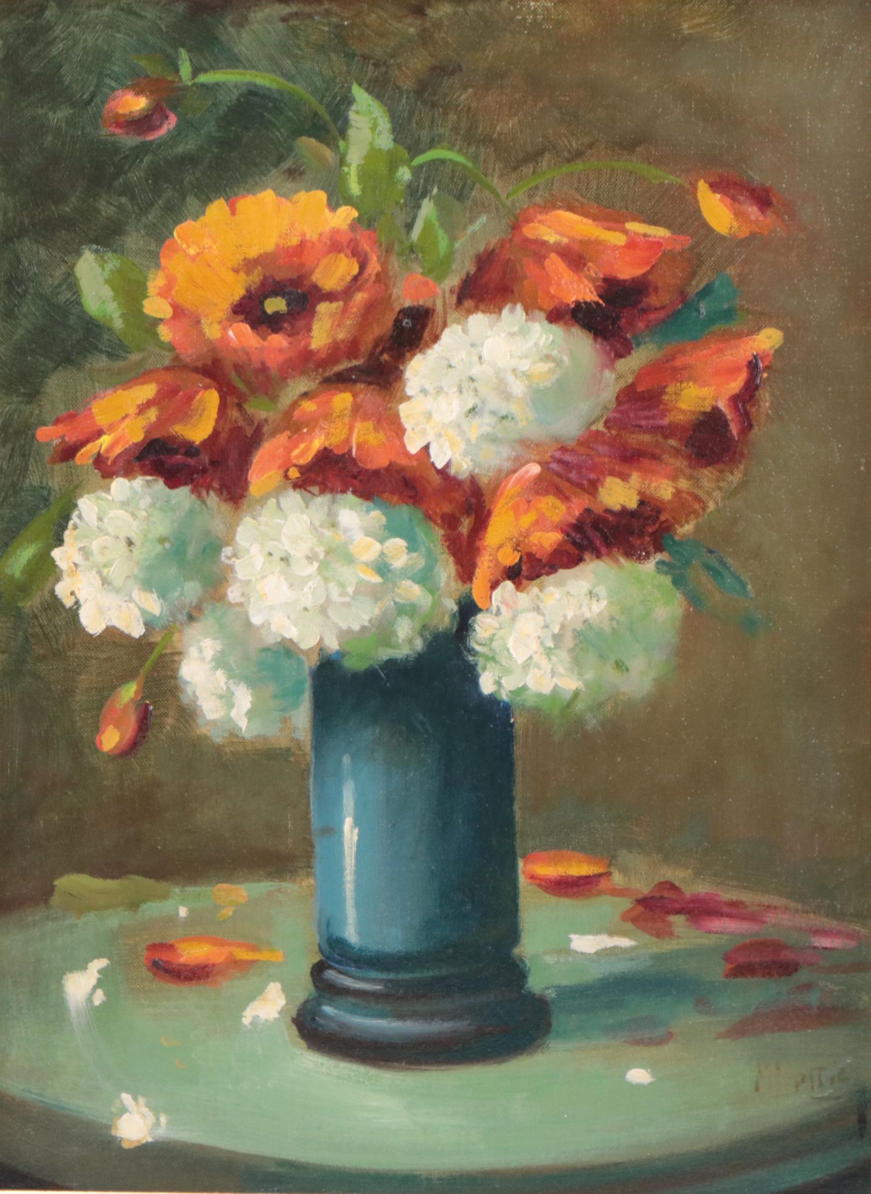 Martin Rettig Floral Still Life Oil Painting