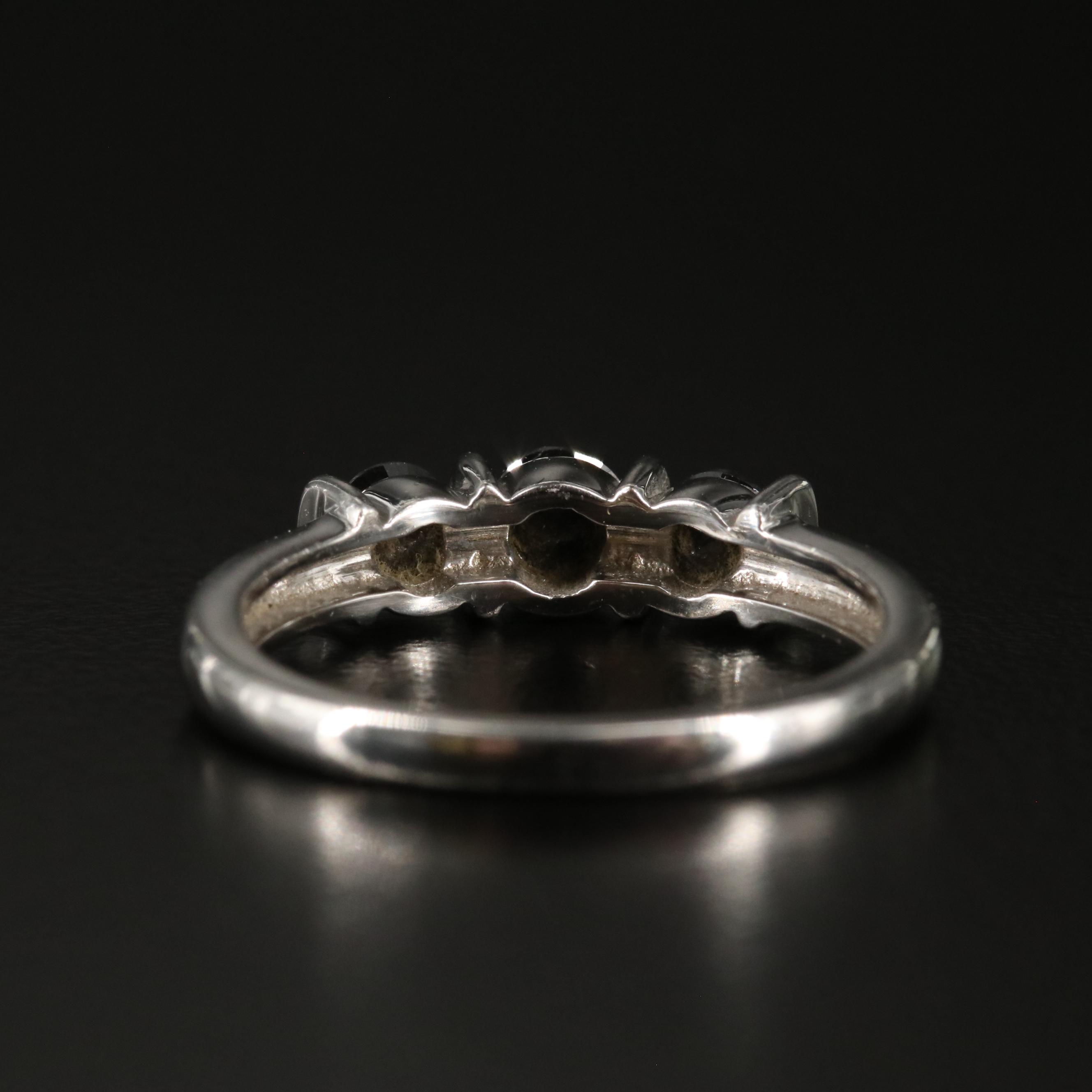 Sterling Three Stone Diamond Ring