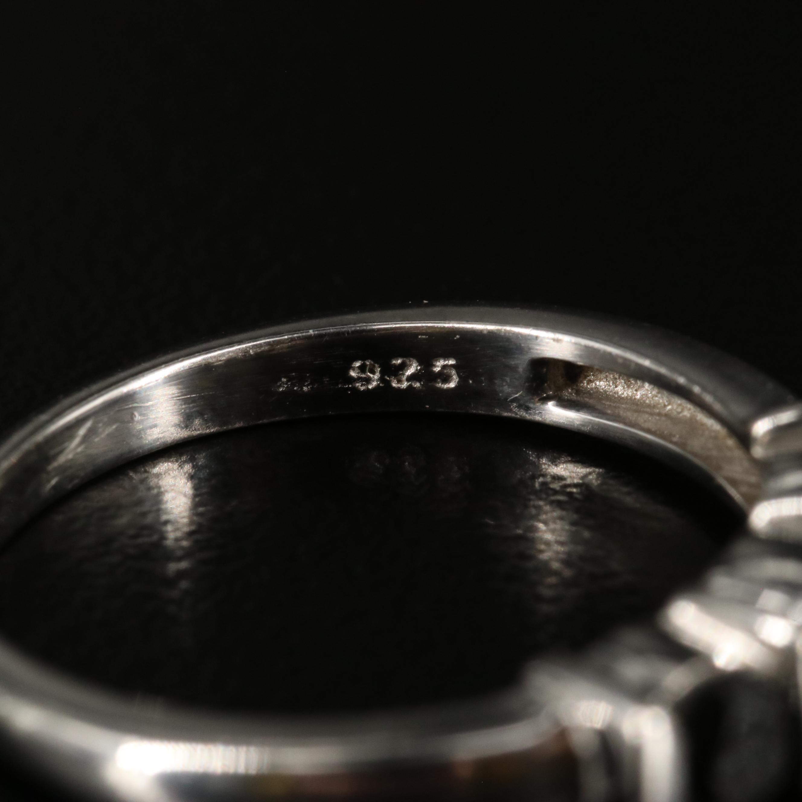 Sterling Three Stone Diamond Ring